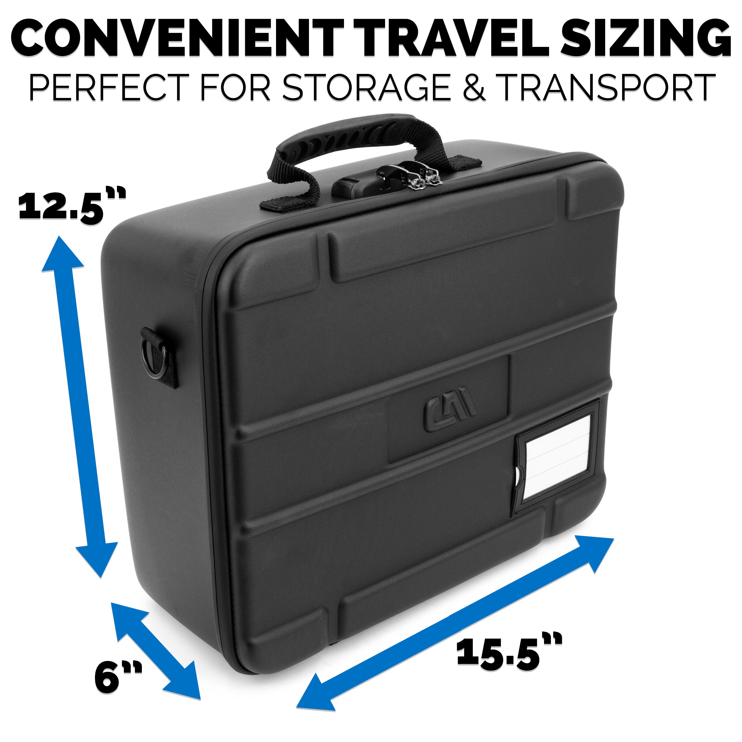 CASEMATIX 3 Bottle Wine Travel Case with Locking Zipper, Custom Foam & Carry Strap - Protective Wine Suitcase for Airplane Travel, Padded Wine Tote Bag for Gifts, Picnics & Wine Tours