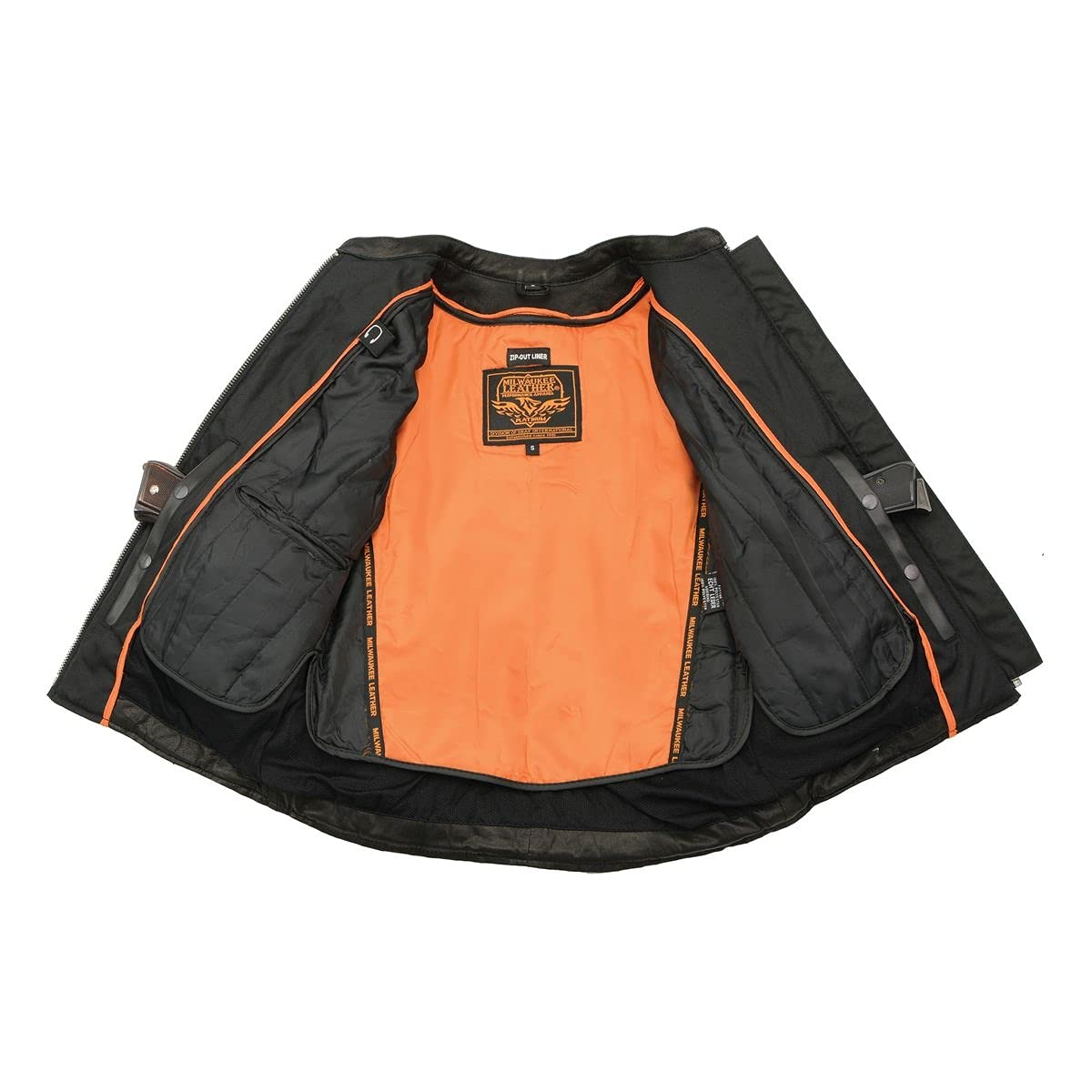 Milwaukee Leather MLL2571 Women's Black Crinkled Arm Lightweight Racer Jacket - Stylish Motorcycle & Casual Wear for Women