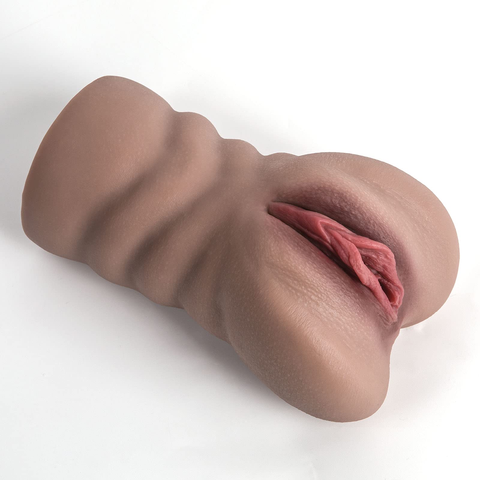 710g Realistic Male Masturbator - 3D Vagina & Tight Anus Pocket Pussy for Men - 6.5 Inch Adult Sex Toy for Solo Pleasure - Perfect for Travel & Discreet Use (Brown)