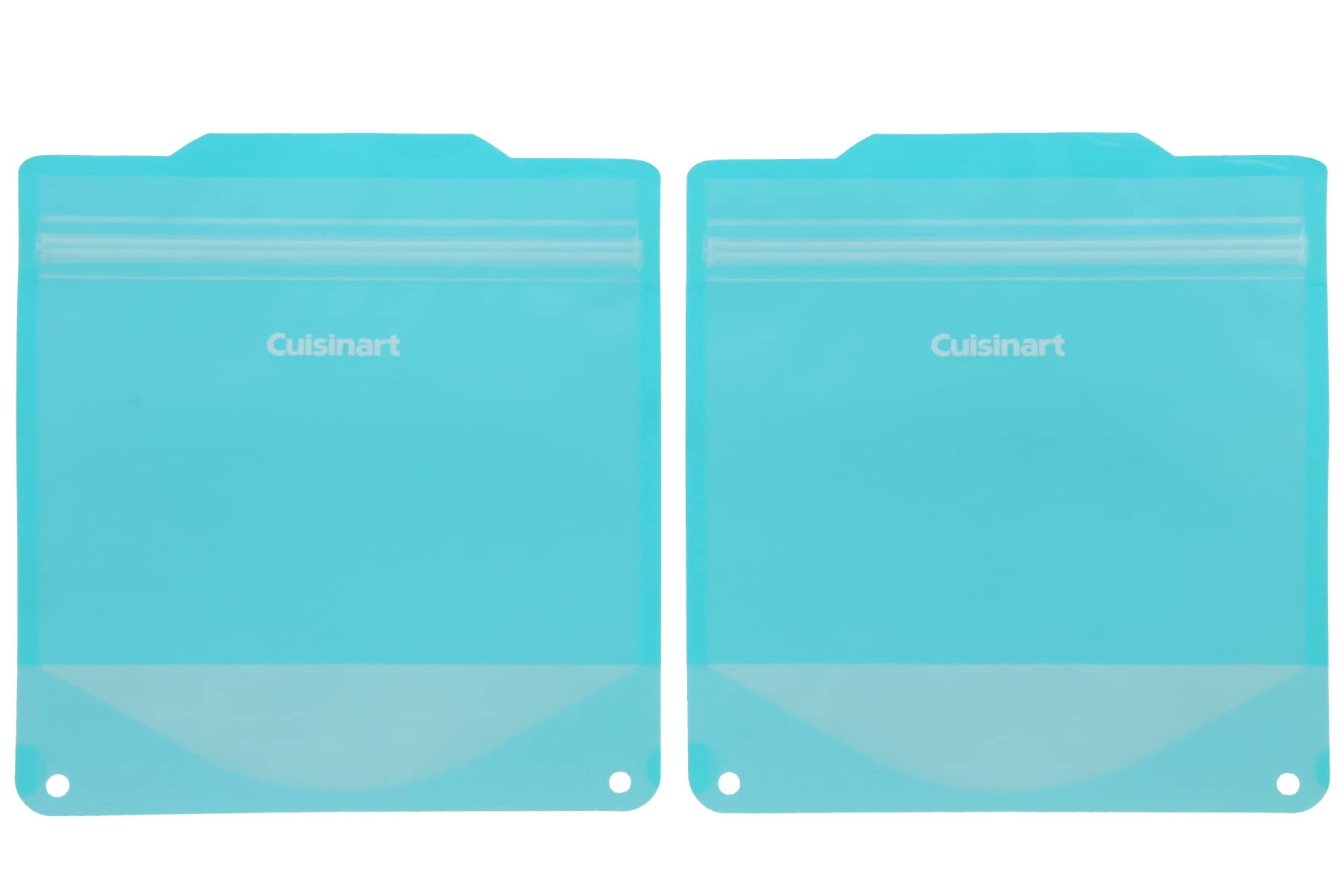Eco-Friendly Reusable Food Storage Bags 4-Pack (2 Small + 2 Medium) - BPA-Free, Leakproof & Dishwasher Safe - Perfect for Meal Prep, Snacks & Freezer Storage - Cuisinart Teal Kitchen Essentials