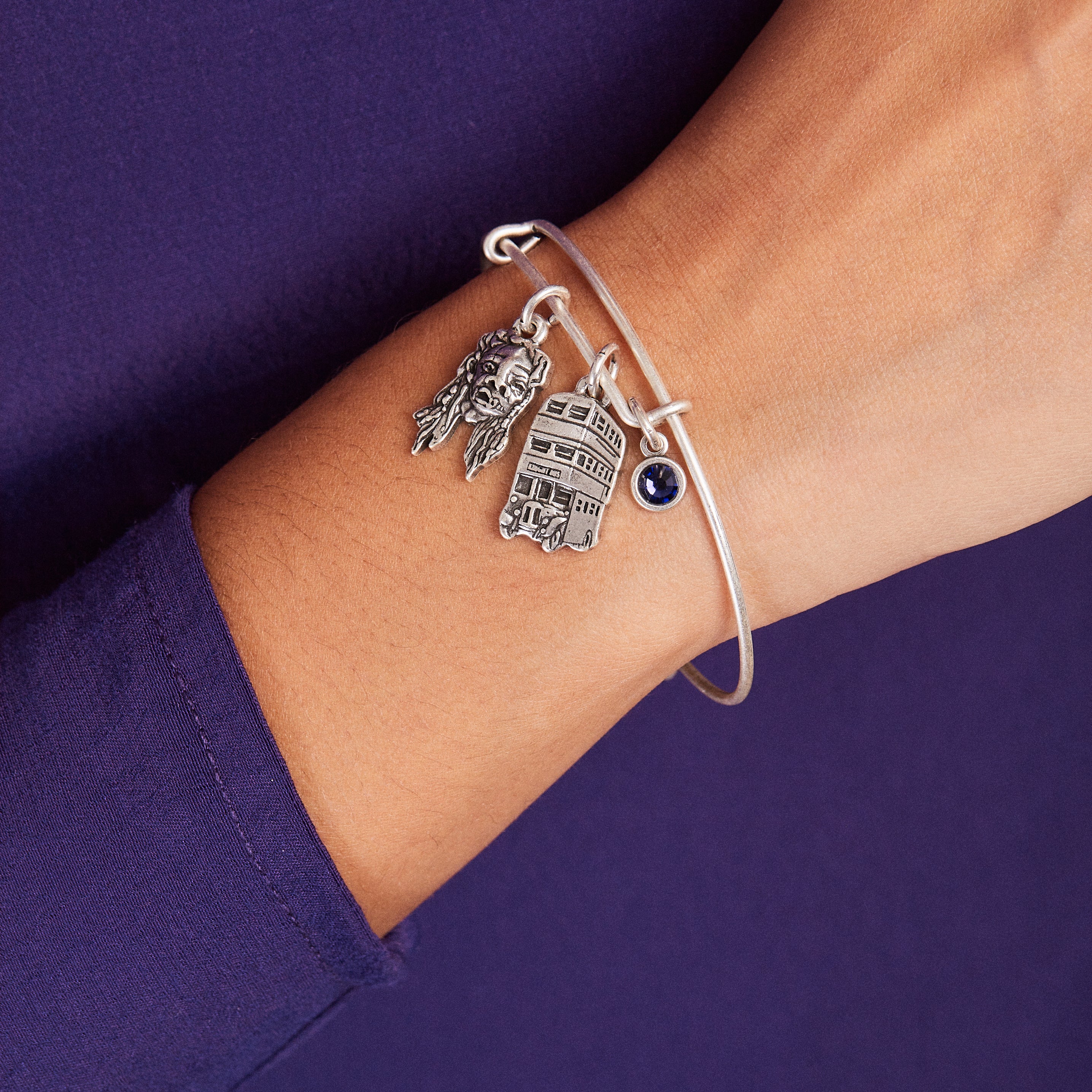 Harry Potter™ Knight Bus Trio Charm Bangle - Official Wizarding World Jewelry for Fans & Collectors | Perfect for Cosplay, Gifts & Harry Potter Themed Parties