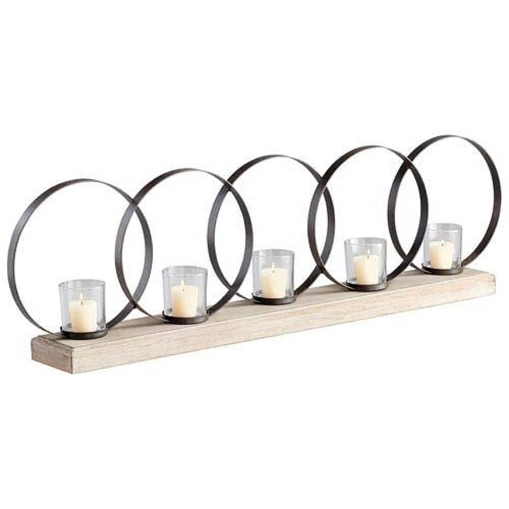 Cyan Design 05085 Ohhh Five Modern Glass Candle Holder - Elegant Home Decor for Dining Table, Wedding Centerpiece & Romantic Ambiance