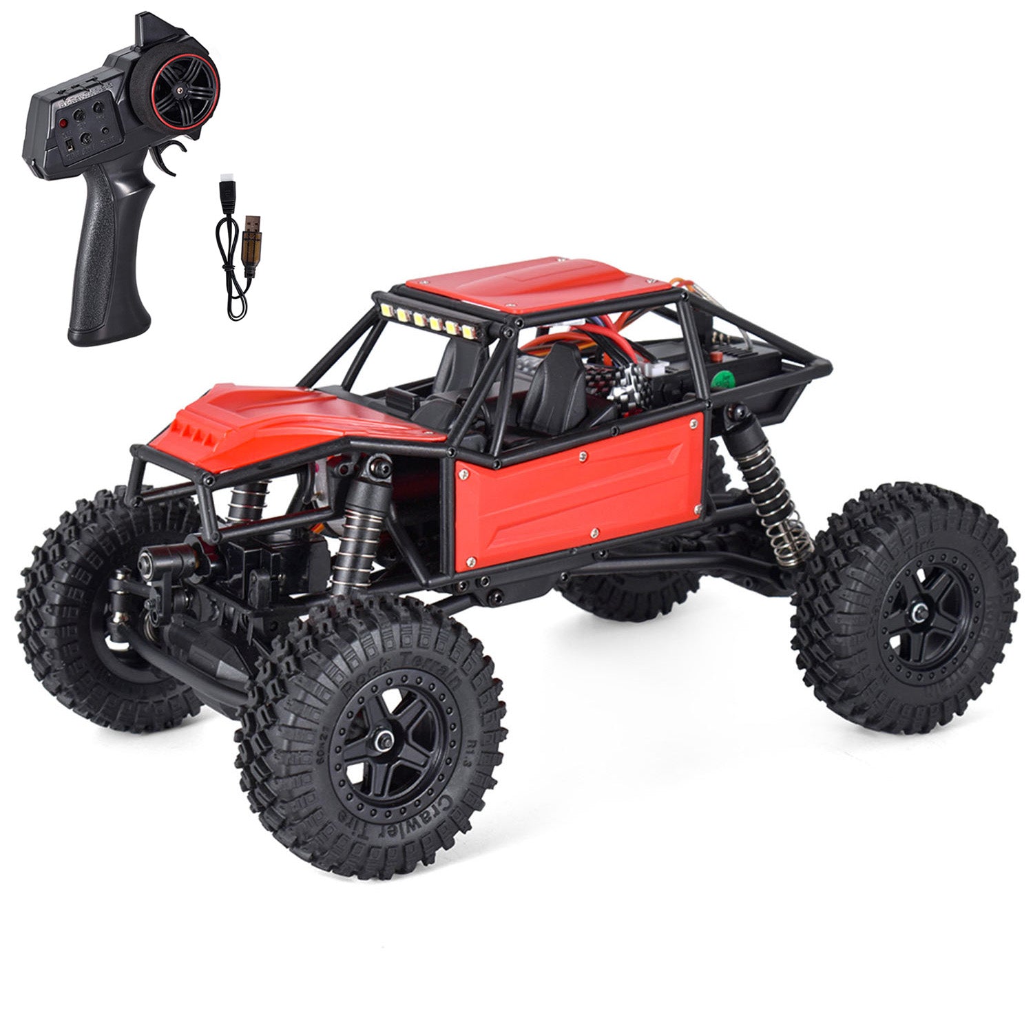 1/18 Scale RC Off Road Car 4WD Remote Control Rock Crawler with 370 Motor, ESC Protection & Steering Servo - High Performance RC Crawler Toy for Adults & Kids - Perfect for Off-Road Adventures, Backyard Crawling & RC Hobby Racing