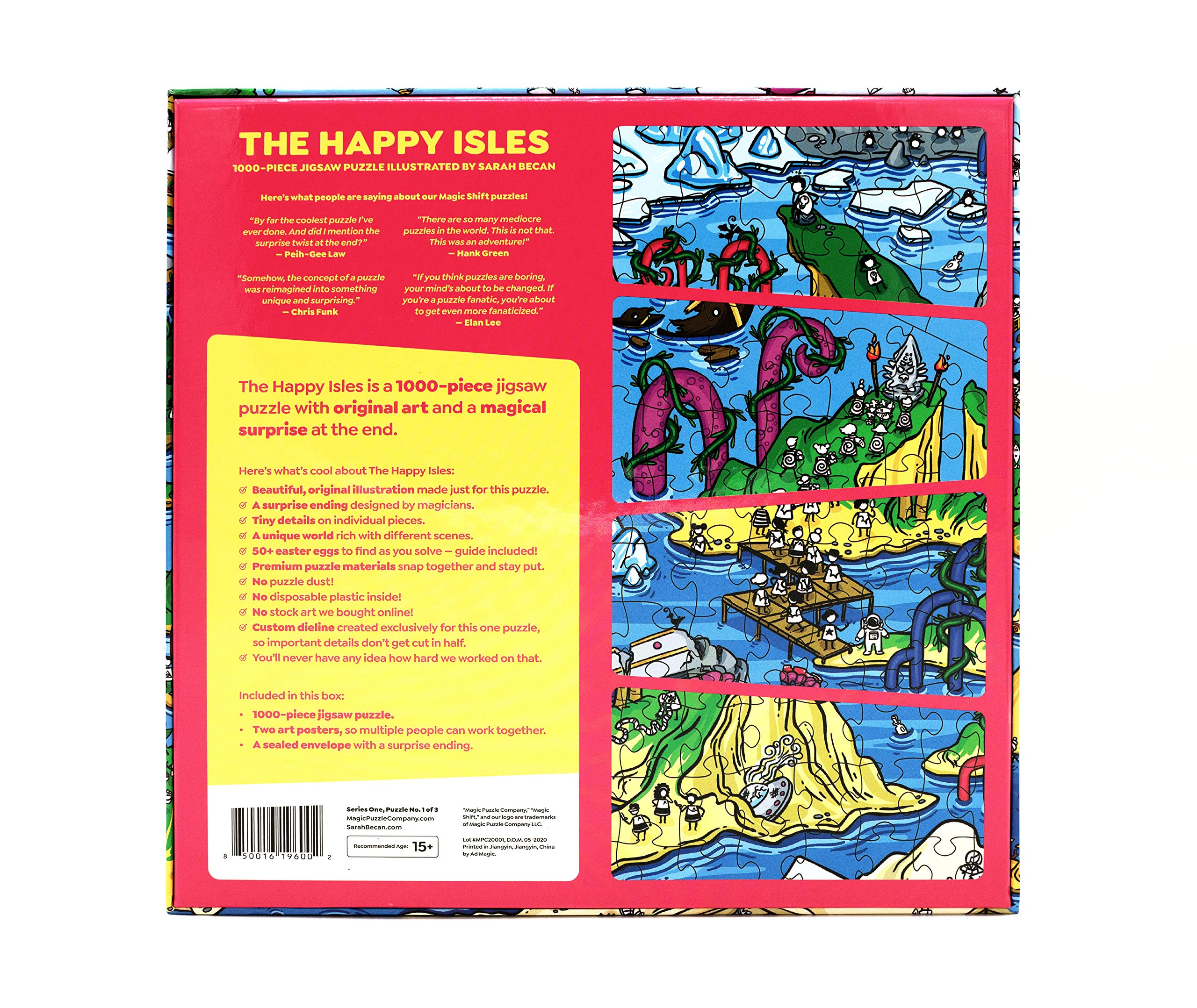1000-Piece Jigsaw Puzzle - The Happy Isles by Magic Puzzle Company | Series 1 | Fun Family Game Night & Relaxing Brain Teaser Activity