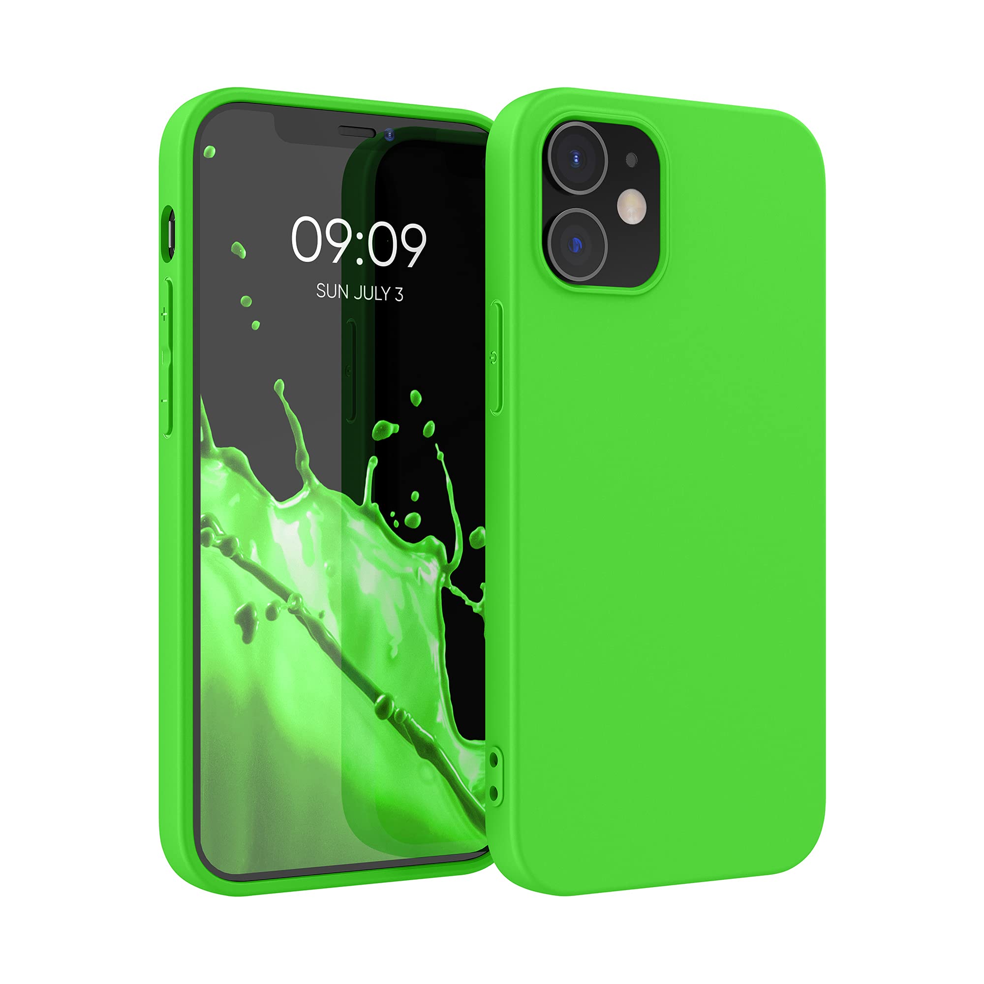 kwmobile Soft Slim Protective TPU Silicone Case for Apple iPhone 12 & iPhone 12 Pro - Shockproof Cover with Premium Grip - Lime Green - Perfect for Everyday Use, Work & Outdoor Activities