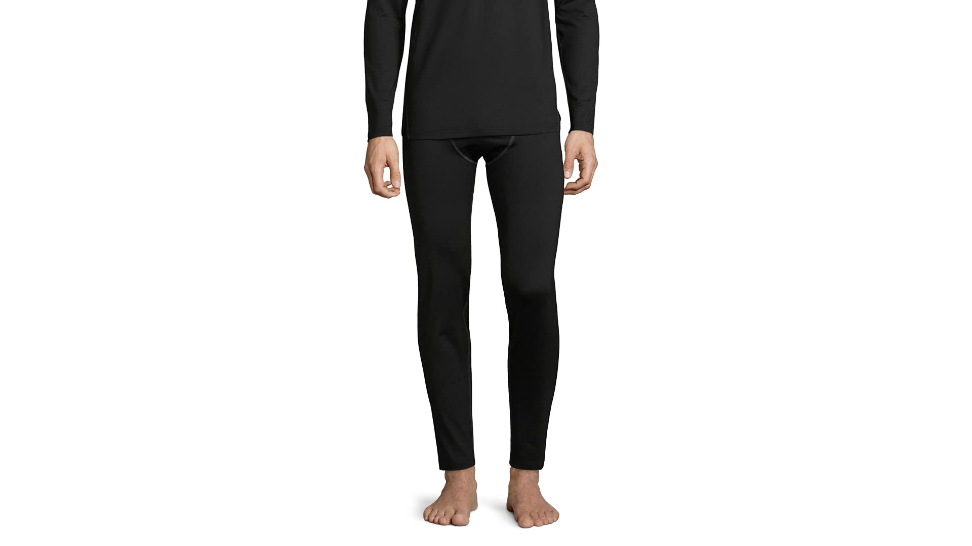 Fruit of the Loom Men's Premium Stretch Fleece Baselayer Pants - Warm Thermal Underwear for Winter, Hiking & Outdoor Activities