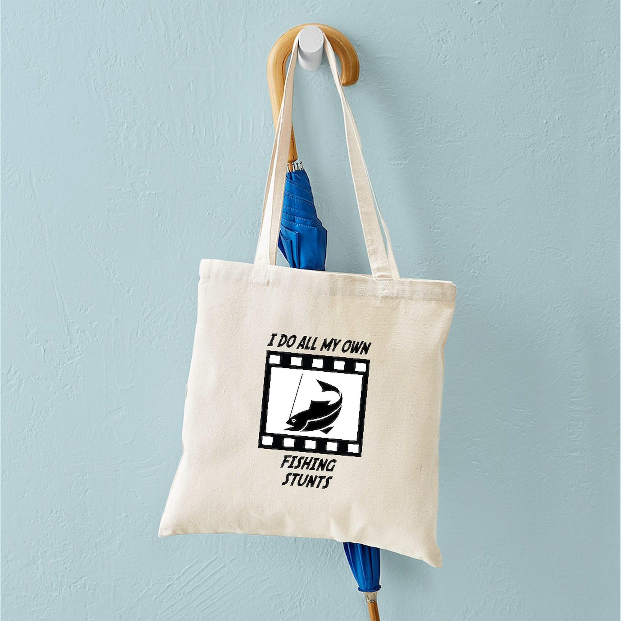 Fishing Stunts Tote Bag - Eco-Friendly Natural Canvas Reusable Shopping Bag for Groceries, Beach Trips & Outdoor Adventures | CafePress