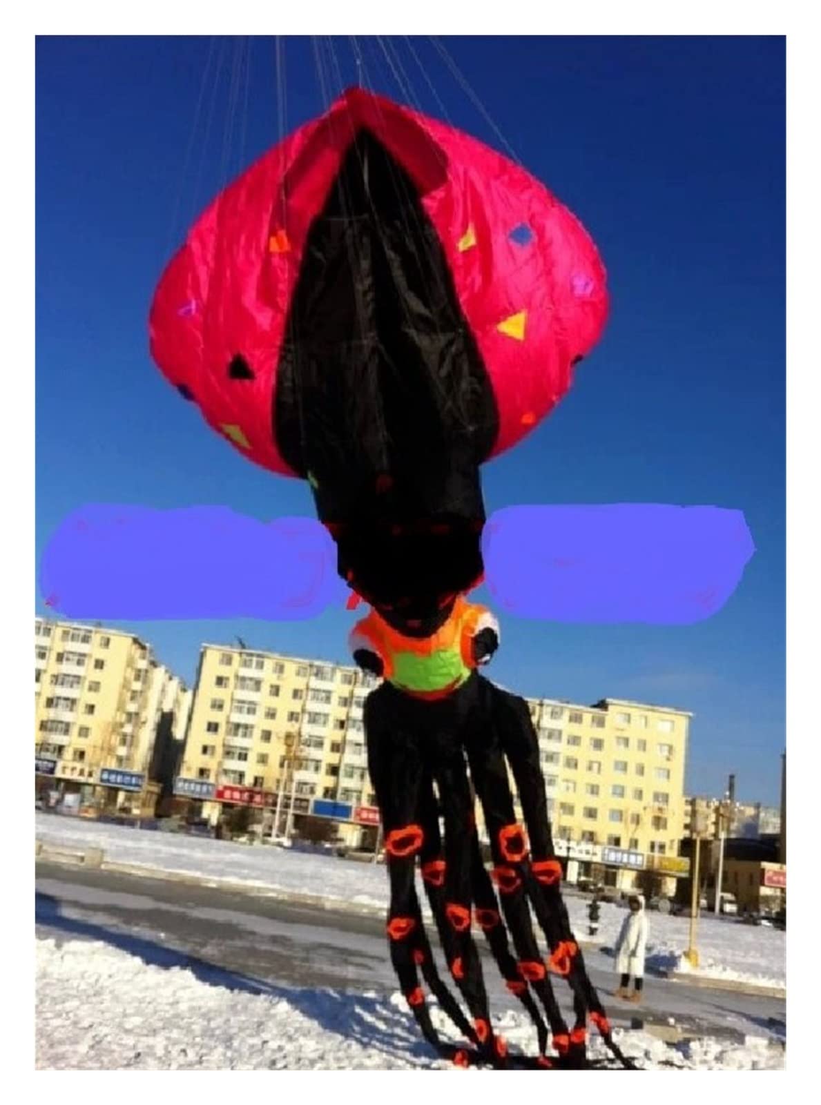 LAnGsHaW 10m Giant Octopus Kite - Soft Squid Kite for Beach Flying, Outdoor Fun, and Family Activities | Perfect for Adults, Kids, and Beach Parties