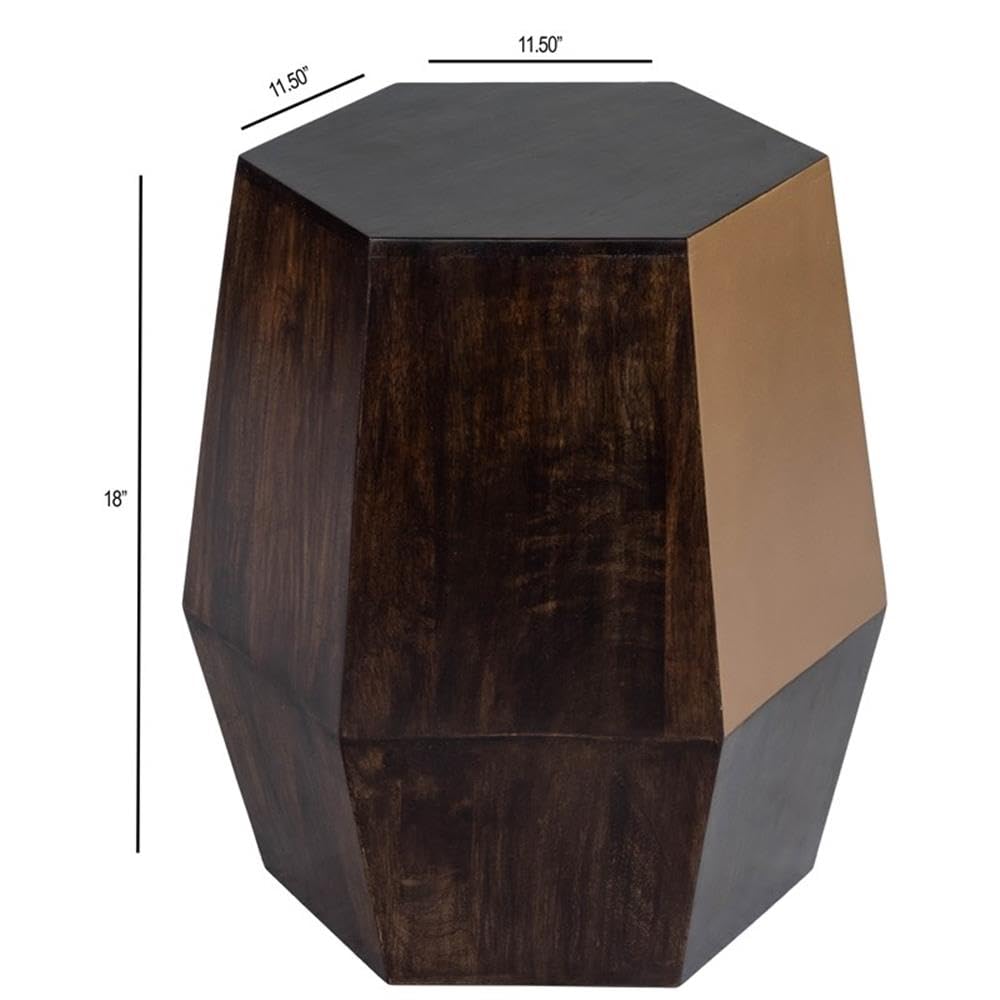 Modern Gold Wood Accent Table - Stylish Side Table for Living Room, Bedroom & Office - Perfect for Small Spaces & Home Decor