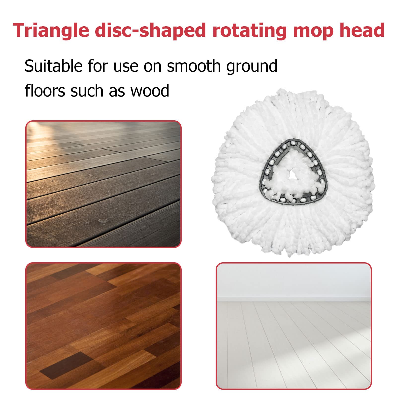 O-Cedar Spin Mop Replacement Heads 6-Pack - Microfiber Mop Refills with Base for EasyWring System | Compatible with Triangle Spin Mops | Durable Floor Cleaning Heads for Kitchen, Bathroom & Hardwood Floors