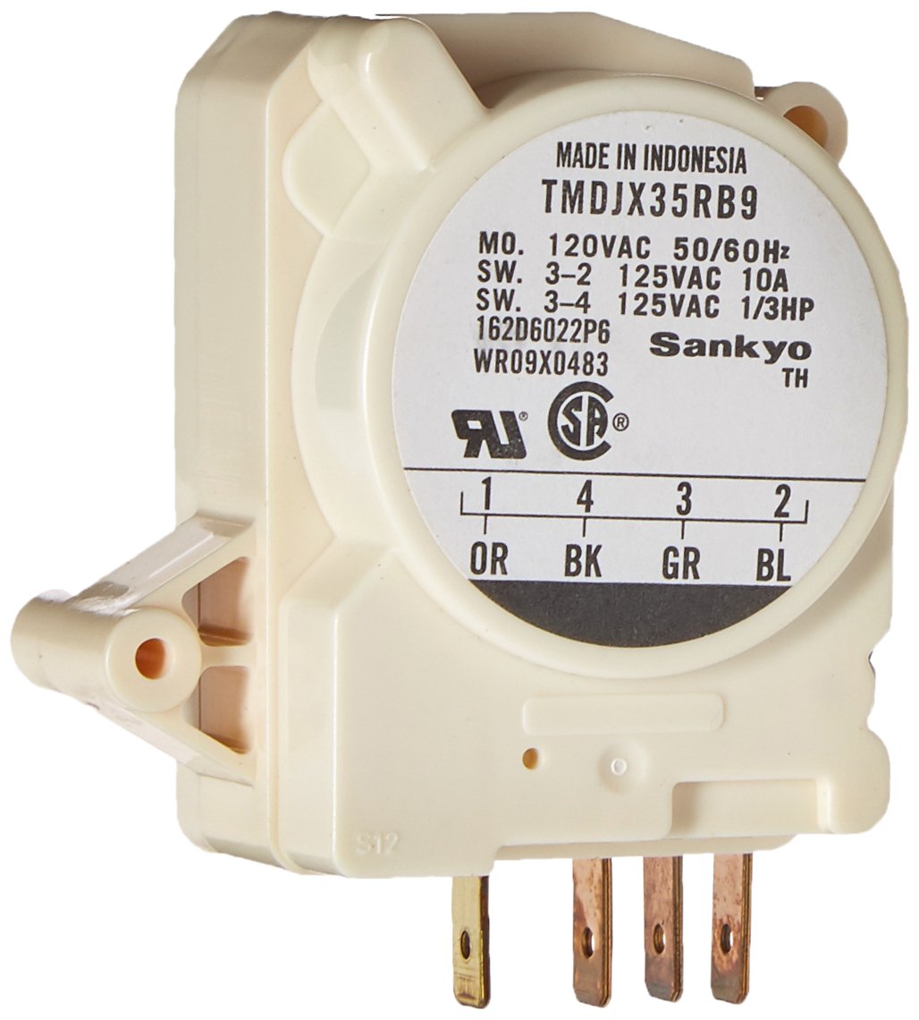 GE WR9X483 10-Hour Refrigerator Defrost Timer Replacement Part - Compatible with GE Appliances for Home Kitchen & Commercial Use