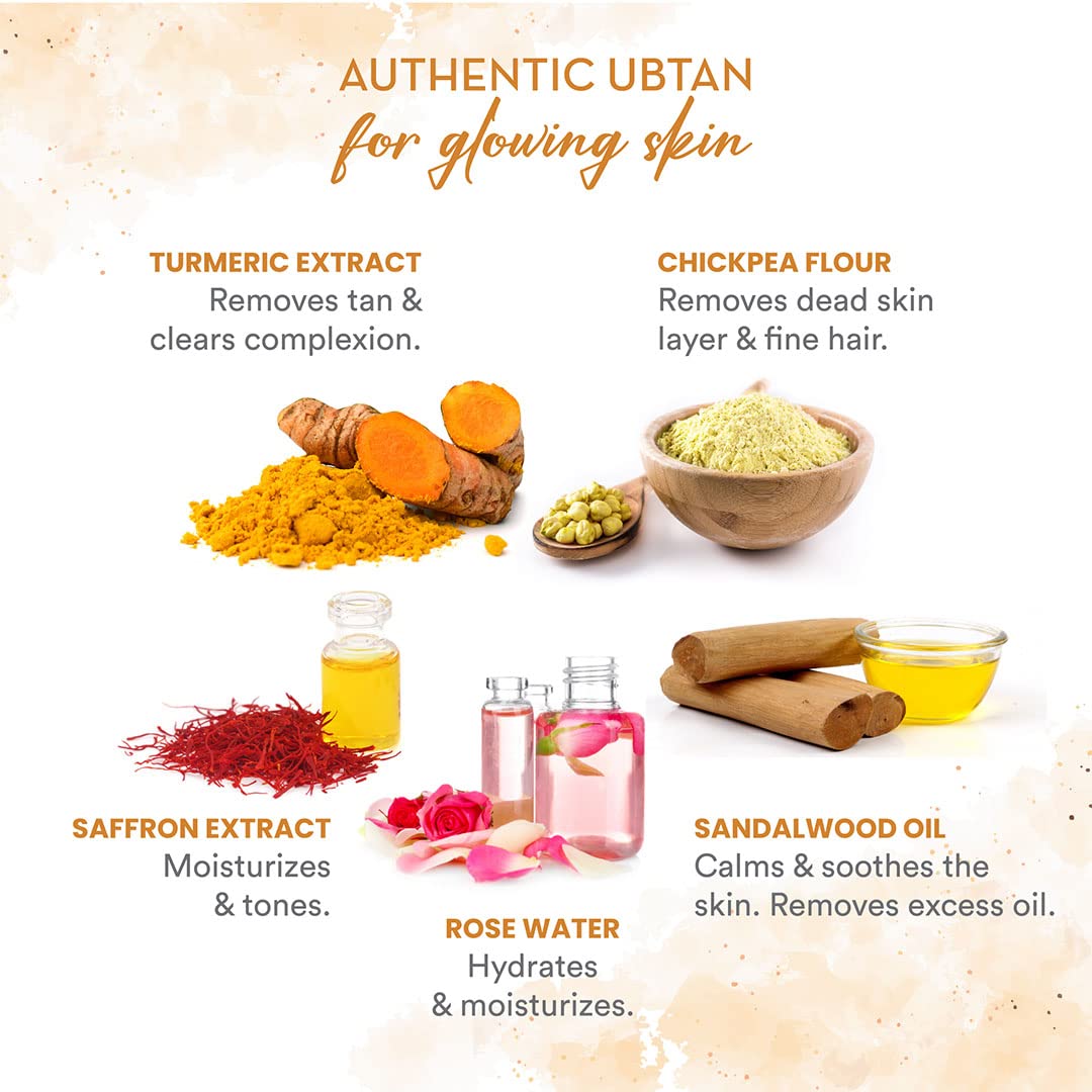 WOW Skin Science Ubtan Body Wash with Chickpea Flour, Almond Extract, Saffron & Turmeric - Natural De-Tan & Brightening Body Cleanser - Sulfate-Free, Paraben-Free, Silicone-Free - 250ml for Glowing Skin - Perfect for Daily Use & Post-Sun Care