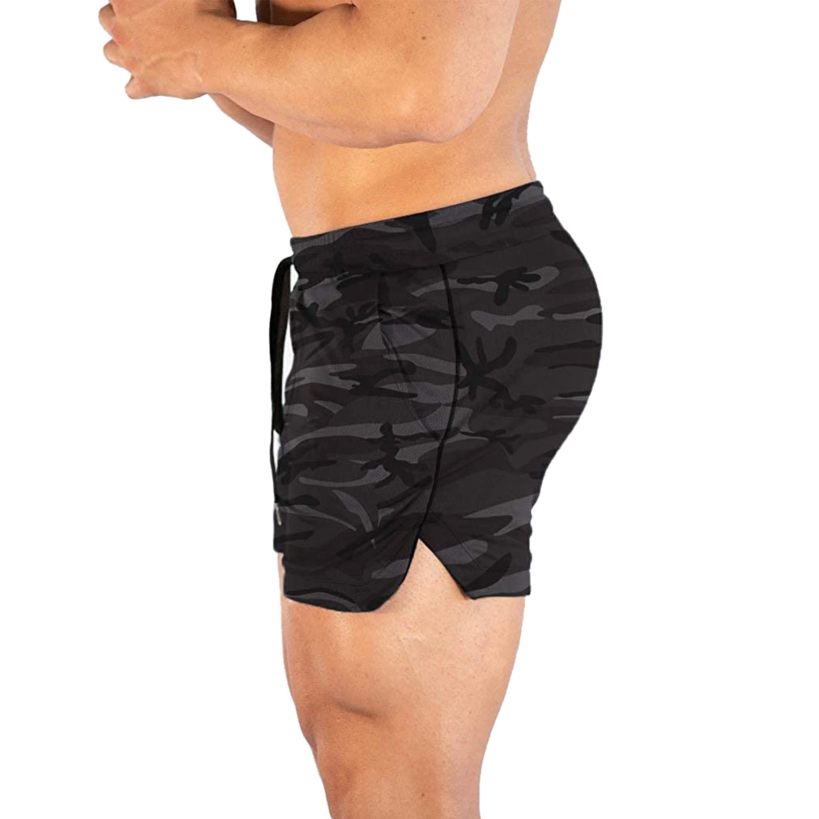 CEHT Men's Workout Running Shorts - Lightweight Athletic Gym Shorts with Zipper Pockets for Jogging, Training & Outdoor Activities
