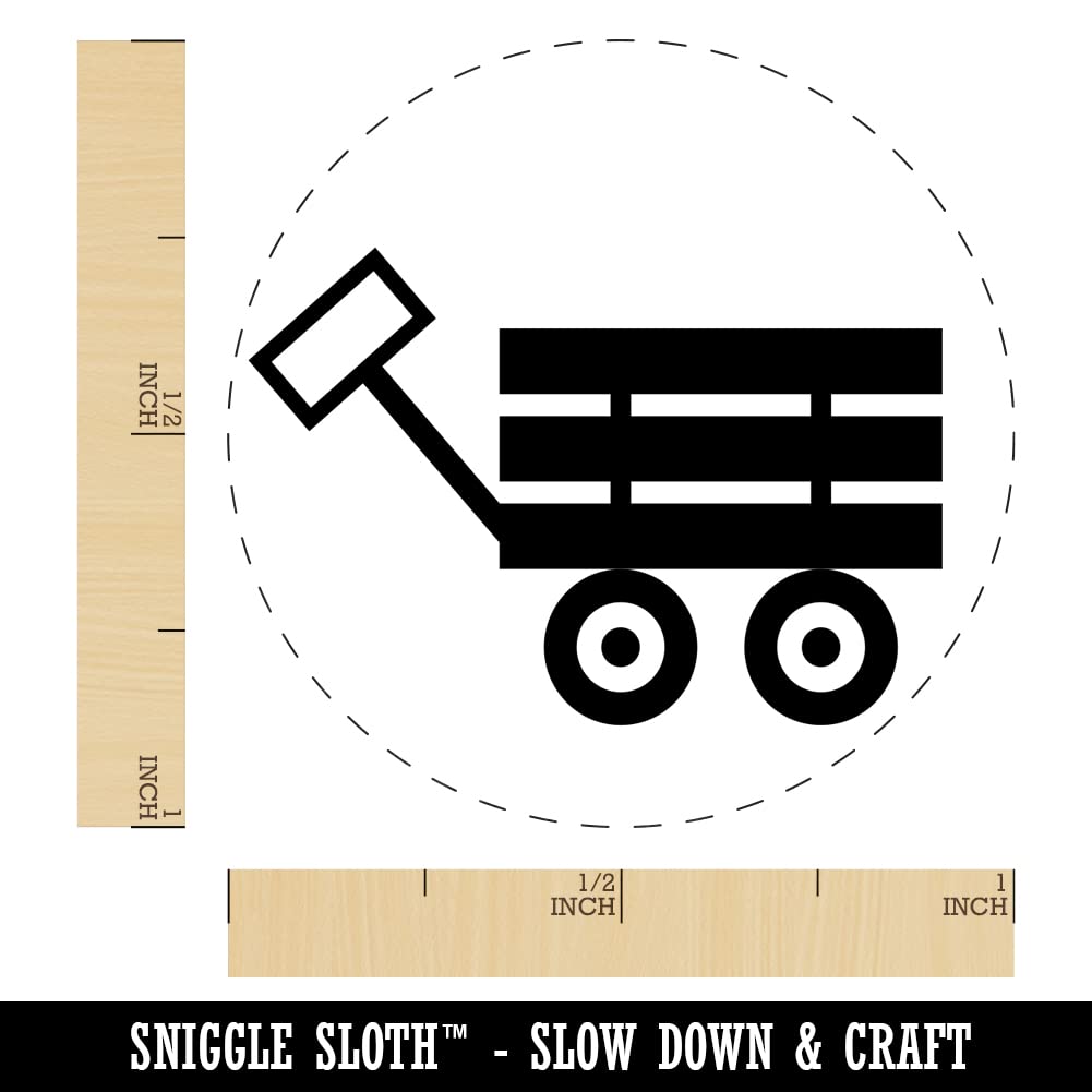 Fun Wagon Self-Inking Rubber Stamp with Blue Ink - 1 Inch Medium Size for Crafting, Scrapbooking, Planner Decoration & DIY Projects - Perfect for Journals, Cards, and Gift Wrapping