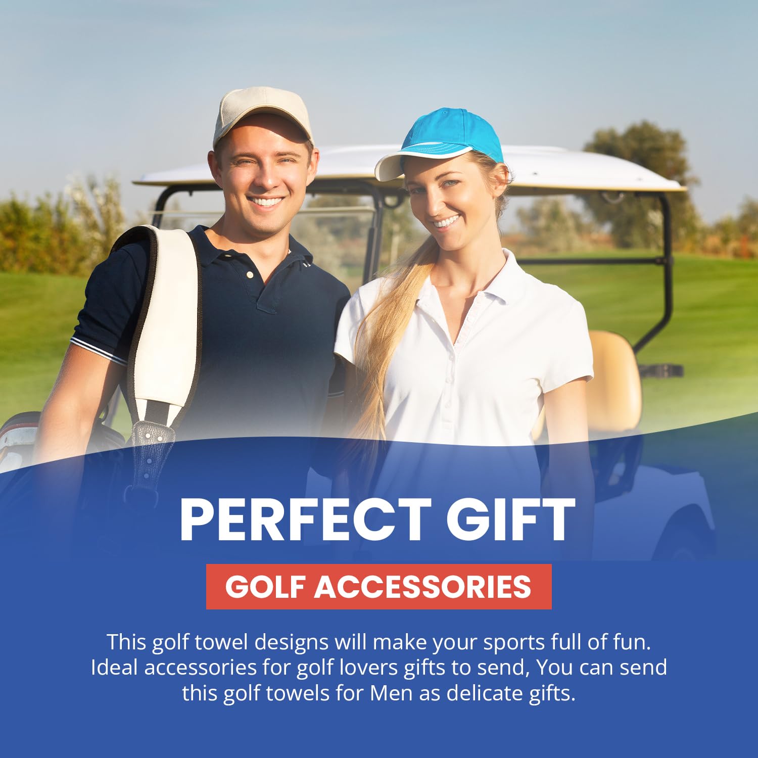 K9King Funny Golf Microfiber Towel with Clip - Premium Absorbent Golf Towel for Golf Bags - Best Golf Accessories for Men & Women - Durable Club Bag Towel for Practice & Tournaments - Perfect for Golf Courses, Driving Ranges & Club Cleaning (USA)