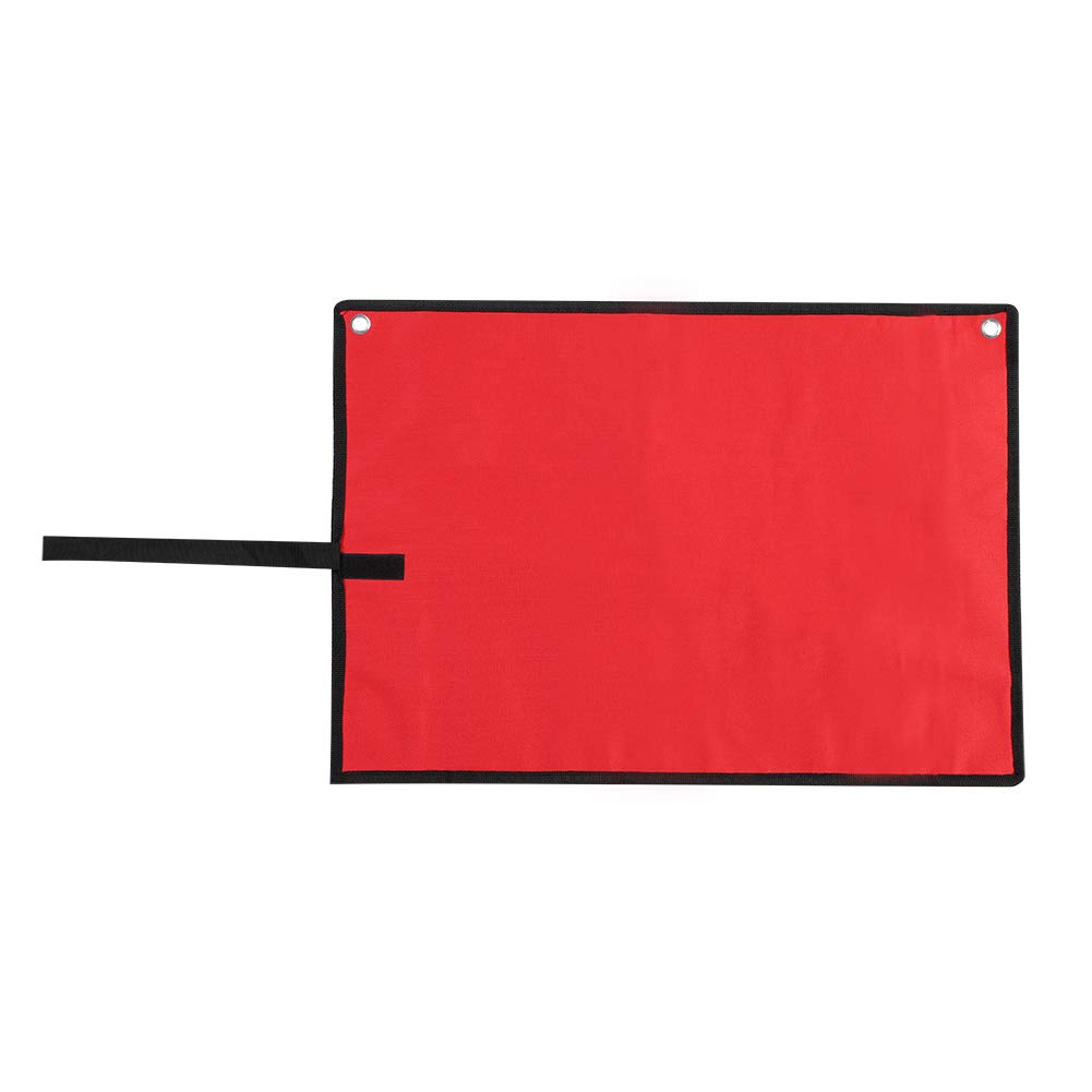 Red Roll Up Tools Bag - Compact Lightweight 25-Pocket Storage Organizer for Spanners, Pliers & Wrenches | Perfect for Electricians, Mechanics & DIY Home Repairs