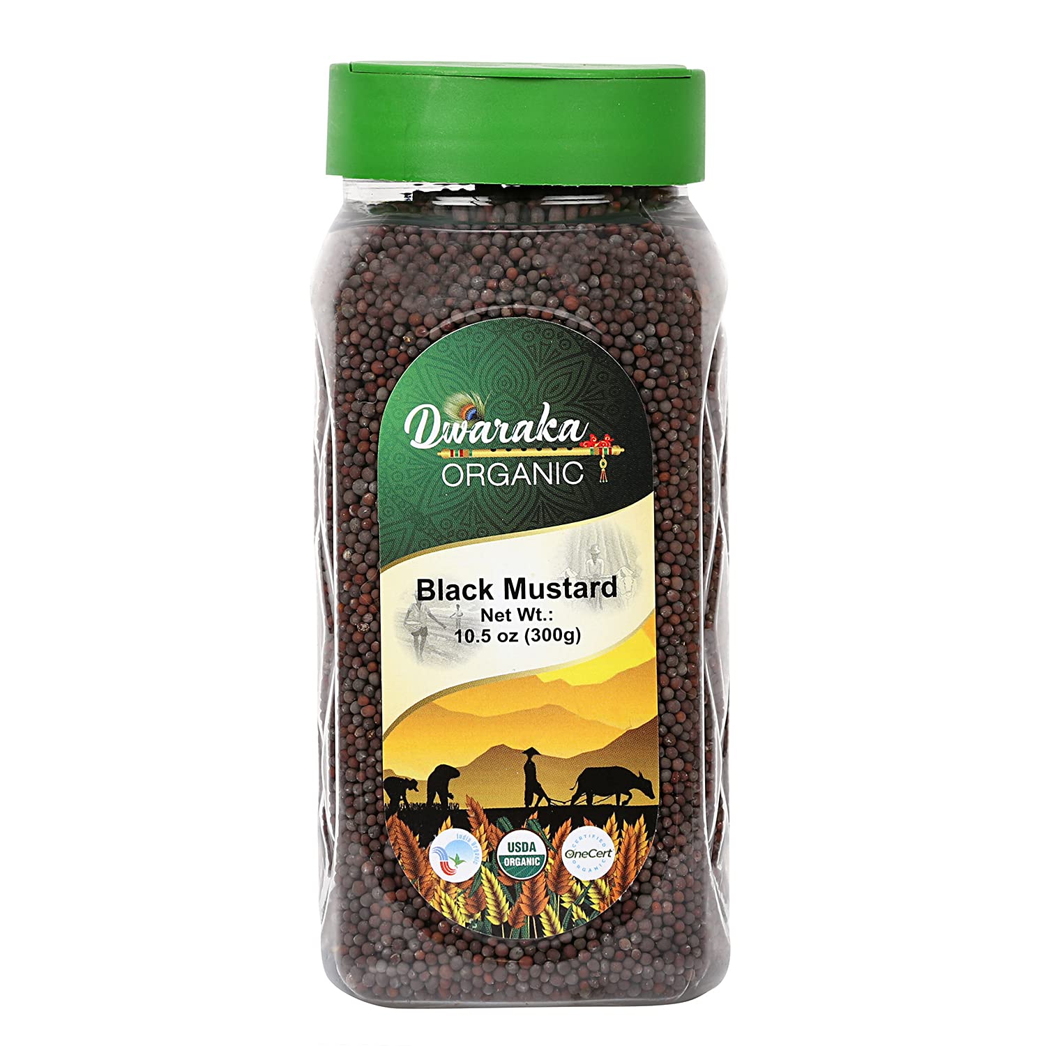 Organic Black Mustard Seeds 10.5oz | Non-GMO, All Natural, Healthy Cooking Ingredient | Perfect for Indian Cuisine, Pickling & Salad Dressings