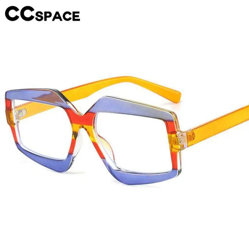 CCspace Unisex Full Rim Square Plastic Eyeglasses & Sunglasses 56825 - Stylish Reading Glasses for Men and Women, Perfect for Office, Driving, and Outdoor Activities