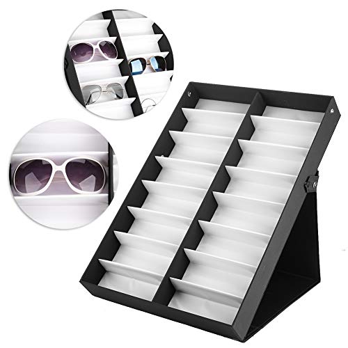 Premium Sunglasses Storage Box - Holds 16 Pairs, Multi-Functional Eyewear Organizer & Display Case for Home, Office, or Retail Store Use