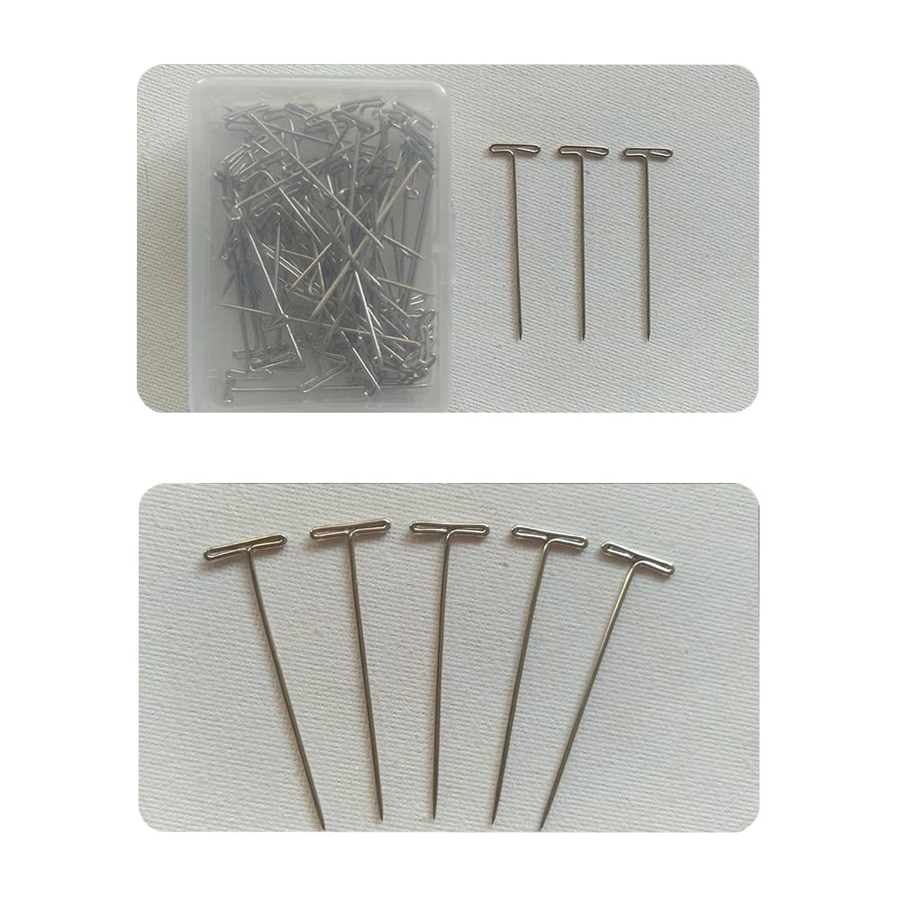 100Pcs Silver T Pins for Crafting, Macrame, Jewelry Making, Knitting & Sewing - Perfect for Canvas, Fabric & DIY Projects - Strong & Durable Craft Pins for Artists & Hobbyists