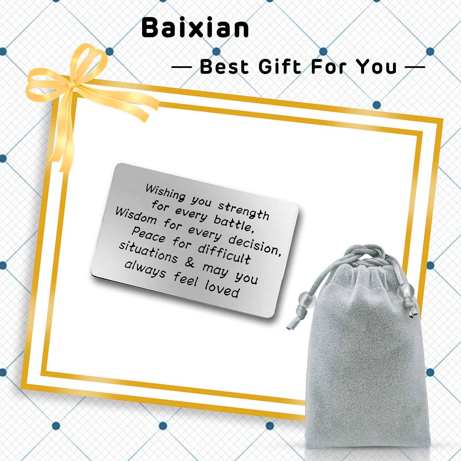 Christian Engraved Wallet Insert Card - Inspirational Blessing Gift for Men & Women - Religious Keepsake for Strength & Faith - Perfect for Christmas, Birthday, Graduation - Ideal for Daily Encouragement & Prayer Reminder