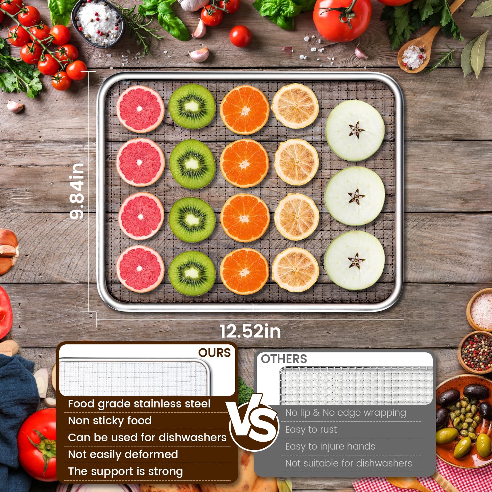 Commercial Food Dehydrator Machine - 1000W 9 Stainless Steel Trays, 7.7ft² Drying Space with 190°F Temperature Control & 24H Timer - Perfect for Jerky, Herbs, Fruits, Beef, Vegetables - Ideal for Home Kitchen, Camping, and Food Preservation