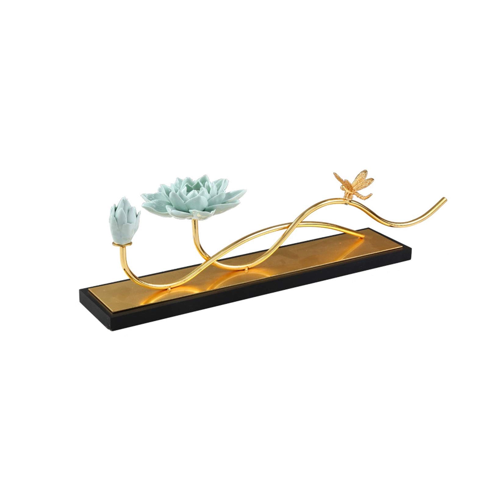Chinese Lotus Desktop Decor - Modern Office & Home Decoration for Desk, Living Room, Bedroom, Bookshelf | Feng Shui Zen Decor for Workspace & Interior Design