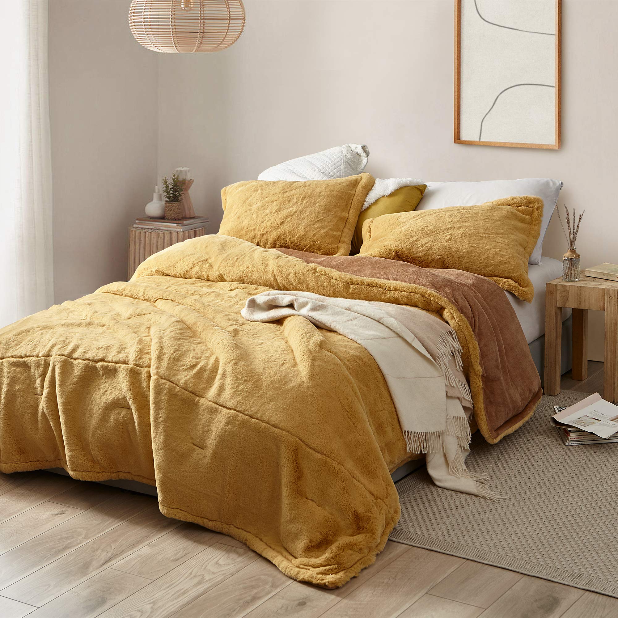 Byourbed Chunky Bunny Coma Inducer® Twin XL Comforter - Lionhead: Sahara Sun - Ultra Soft Plush Bedding for Cozy Sleep & Relaxation - Perfect for Dorm Rooms, Guest Beds & Winter Nights