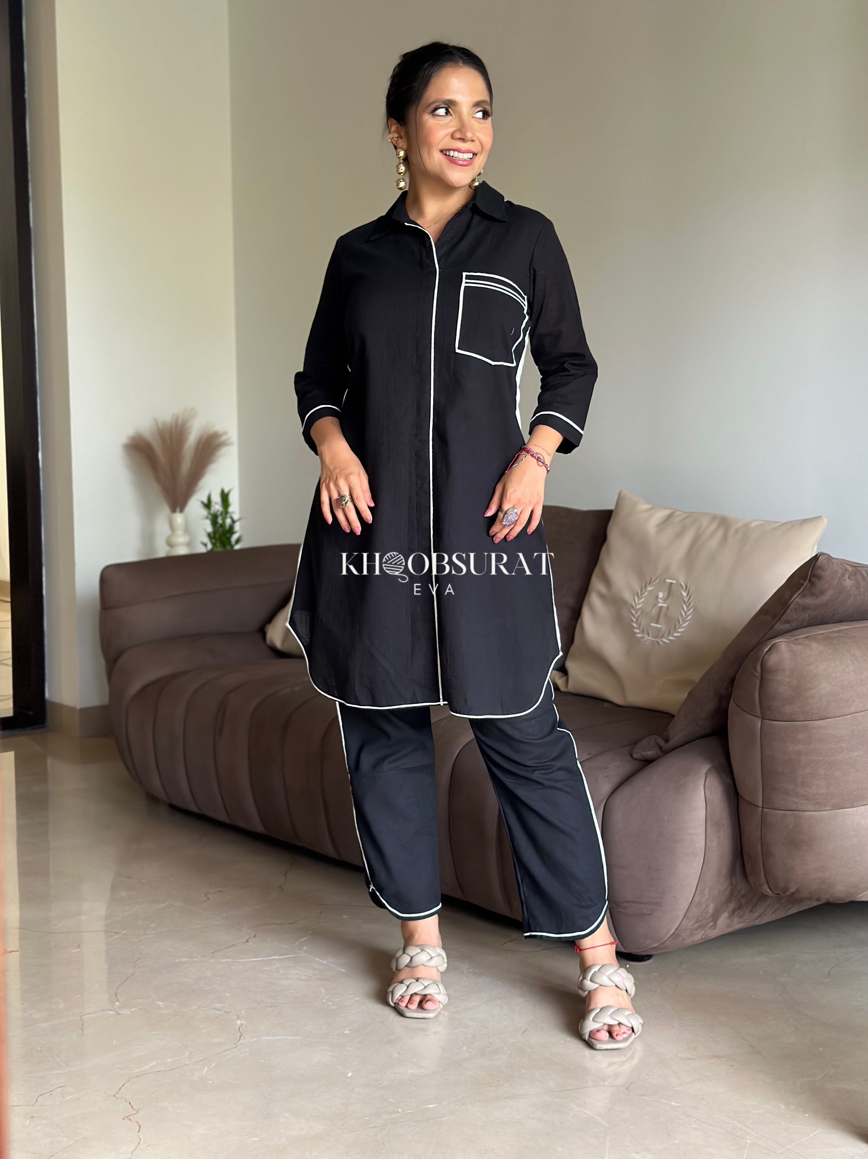 Stylish Black Coord Set for Women - Trendy Outfit for Cosplay, Anime Conventions & Casual Wear