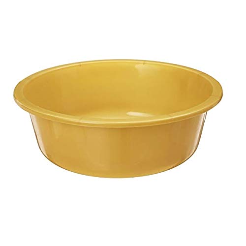 6 Quart Plastic Round Wash Basin - Gold (Pack of 4) | Multipurpose Kitchen & Bathroom Utility Tub for Washing Dishes, Laundry, or Pet Care