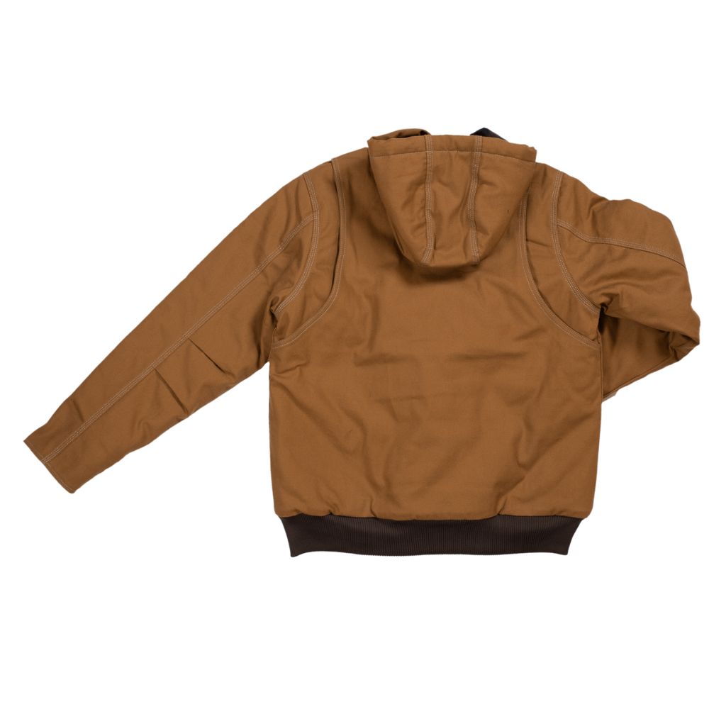 Tough Duck Women's Work Bomber Jacket WJ32 - Durable Brown Duck Canvas Jacket for Outdoor Work, Construction & Cold Weather Protection