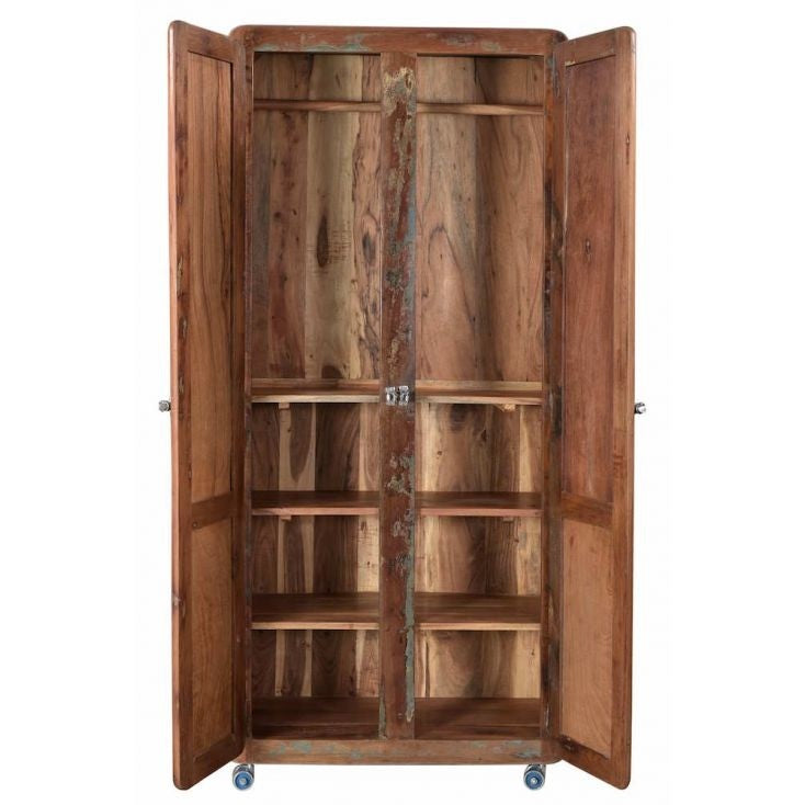 Solid Wood Wardrobe Cabinet - Natural Indian Sheesham Wood, 60x100x200cm (DxWxH) - Spacious Storage for Bedroom, Living Room & Office - Handcrafted Traditional Design