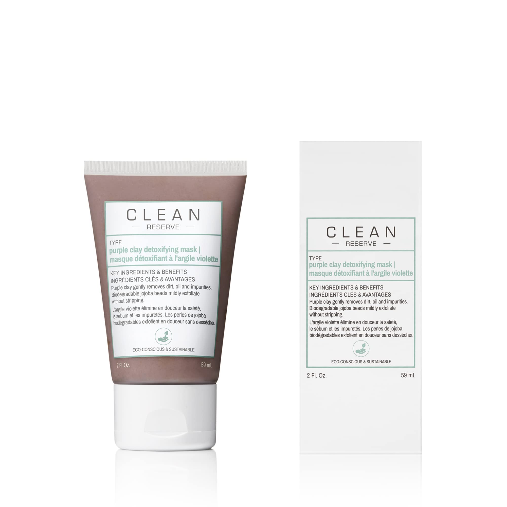 Clean Reserve Purple Clay Detoxifying Face Mask - Vegan & Cruelty-Free | Deep Pore Cleansing for Glowing Skin | Perfect for Spa Nights & Self-Care Routines