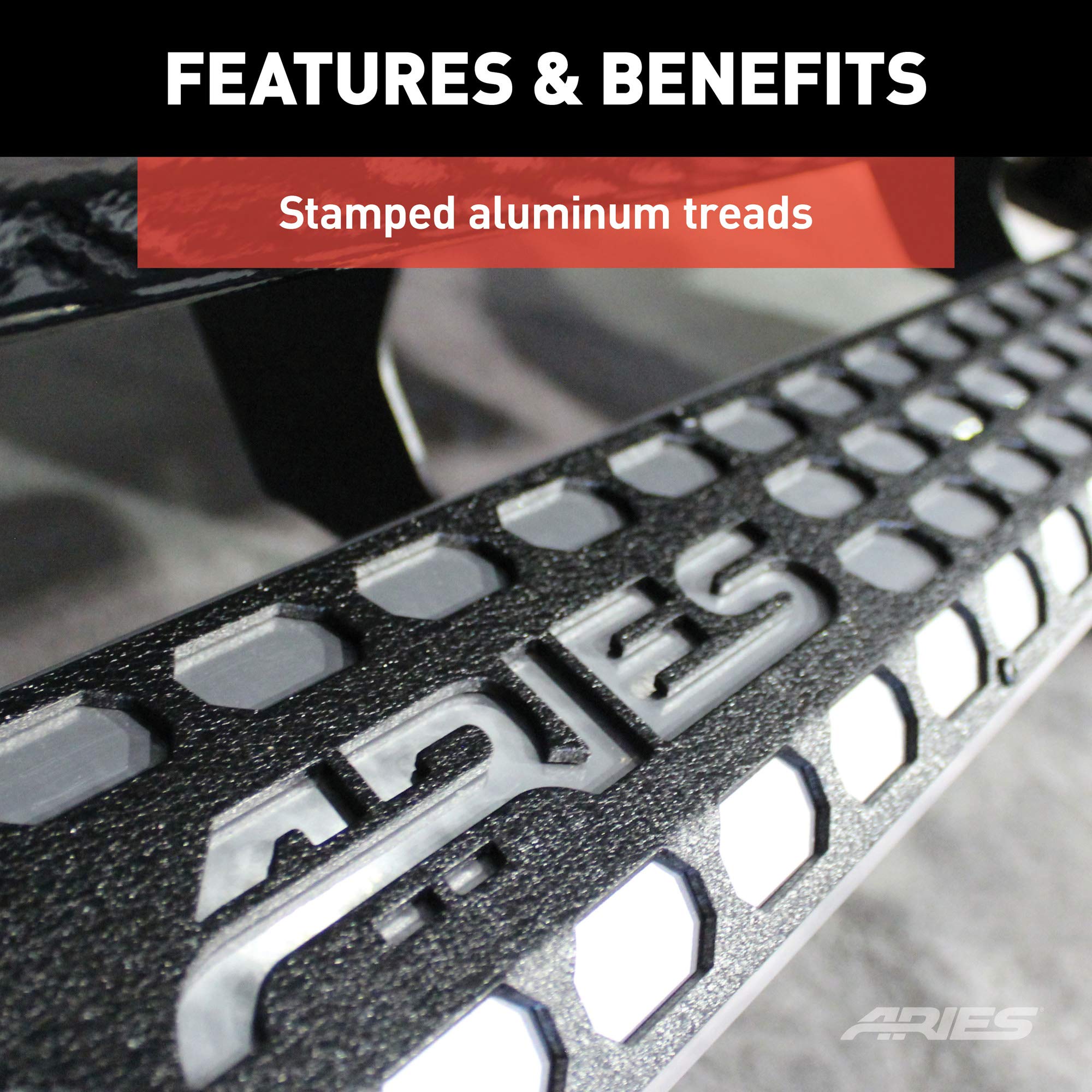 ARIES 2555053 AdvantEDGE Chrome Aluminum 75-Inch Running Boards for Dodge Durango - Heavy Duty Side Steps for Truck & SUV Access, Off-Road Protection & Stylish Upgrade