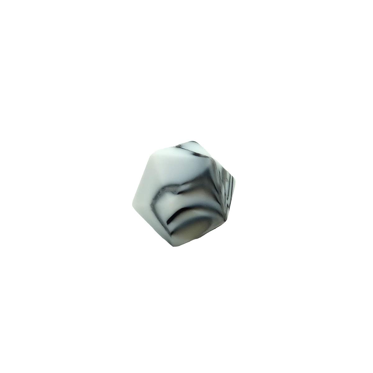 30pcs 17mm Silicone Polygon Beads for DIY Jewelry & Keychains - Craft & Gift Making