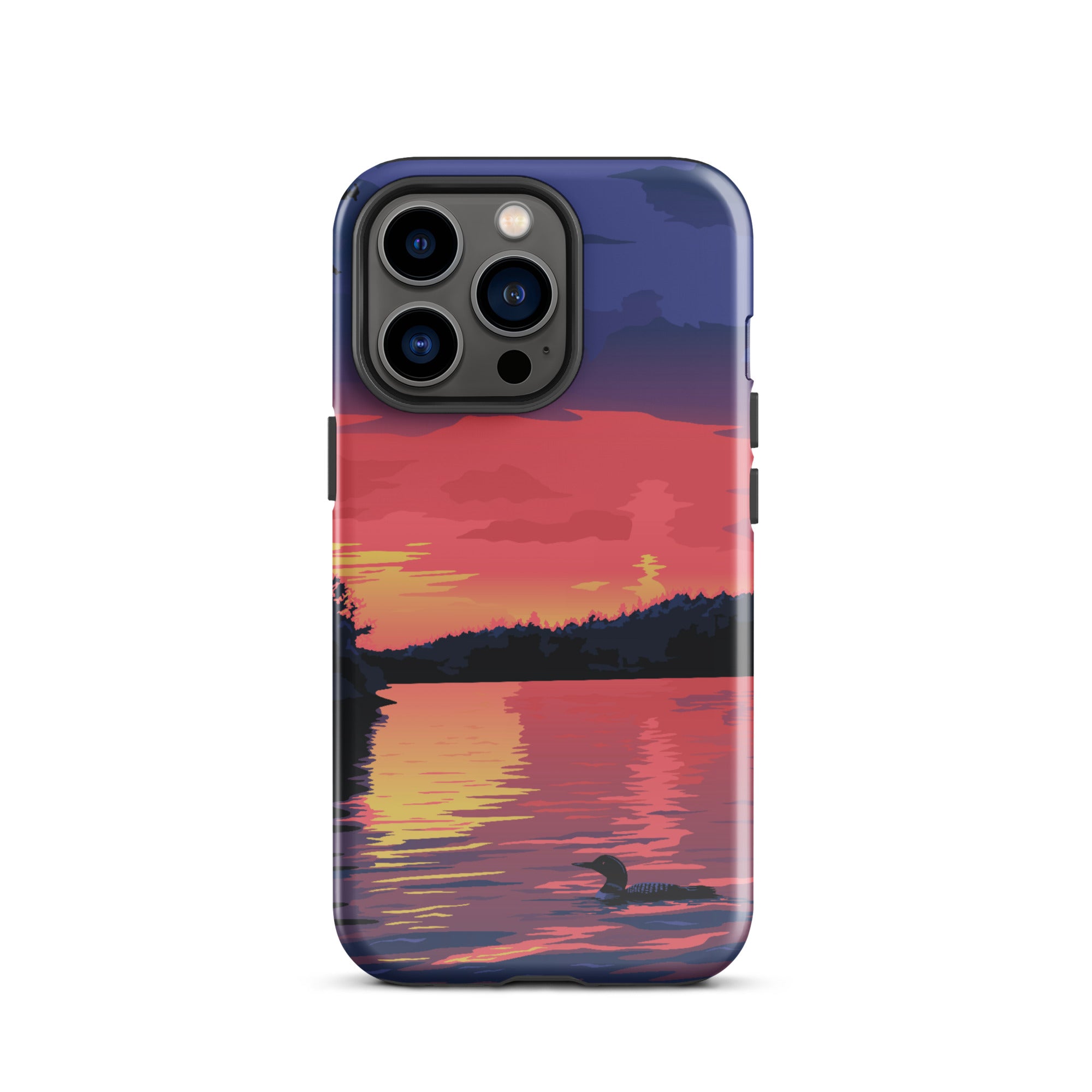 Premium iPhone Protective Case with Sunset Loon Design - Shockproof & Scratch-Resistant Cover for iPhone [Models] | Perfect for Outdoor Adventures, Travel & Daily Protection