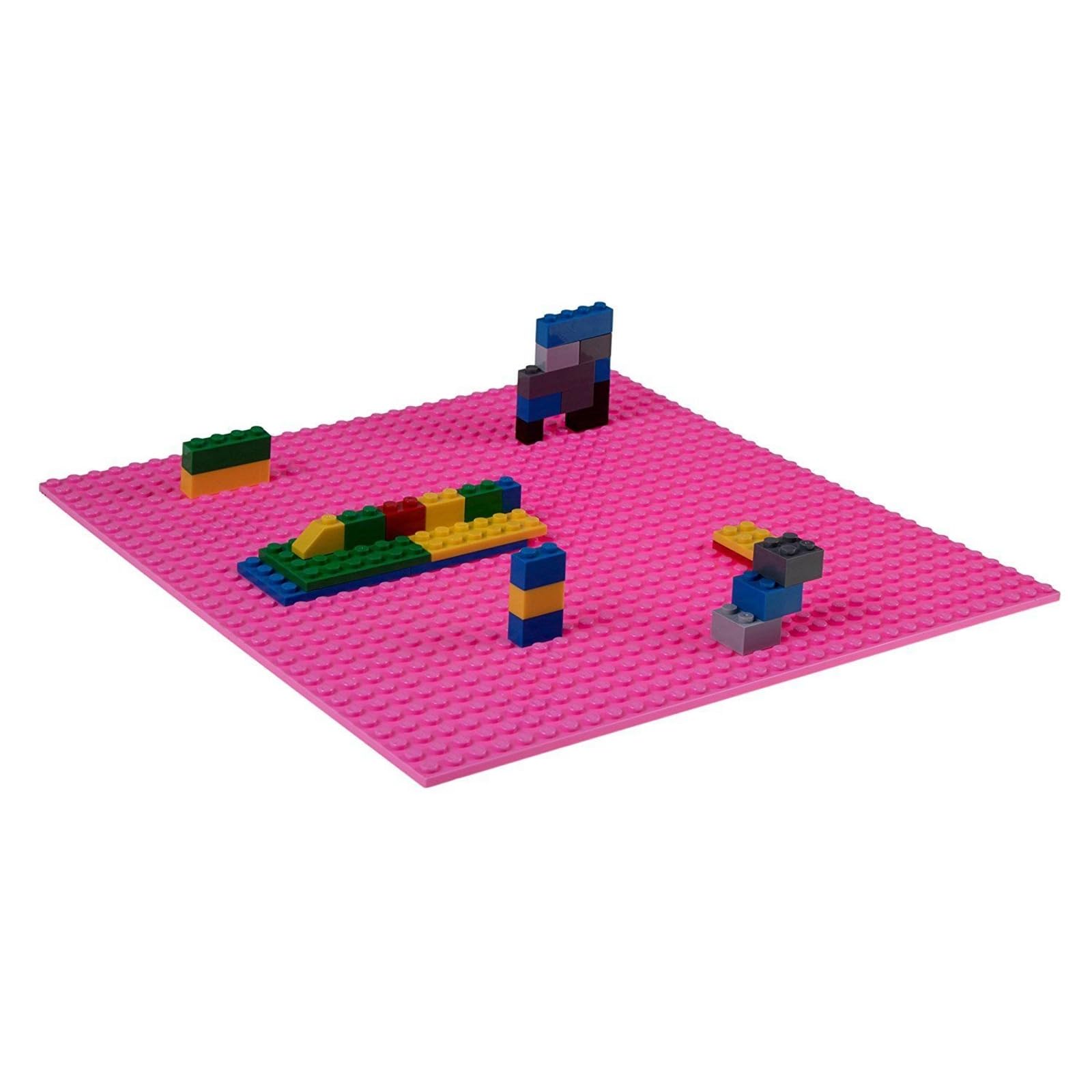 Strictly Briks Large 10x10 Inch Pink Baseplate - 100% Lego Compatible, Stackable Building Plate for Tables, Mats & Creative Bricks Play | Perfect for Kids' Rooms, Playrooms & DIY Projects