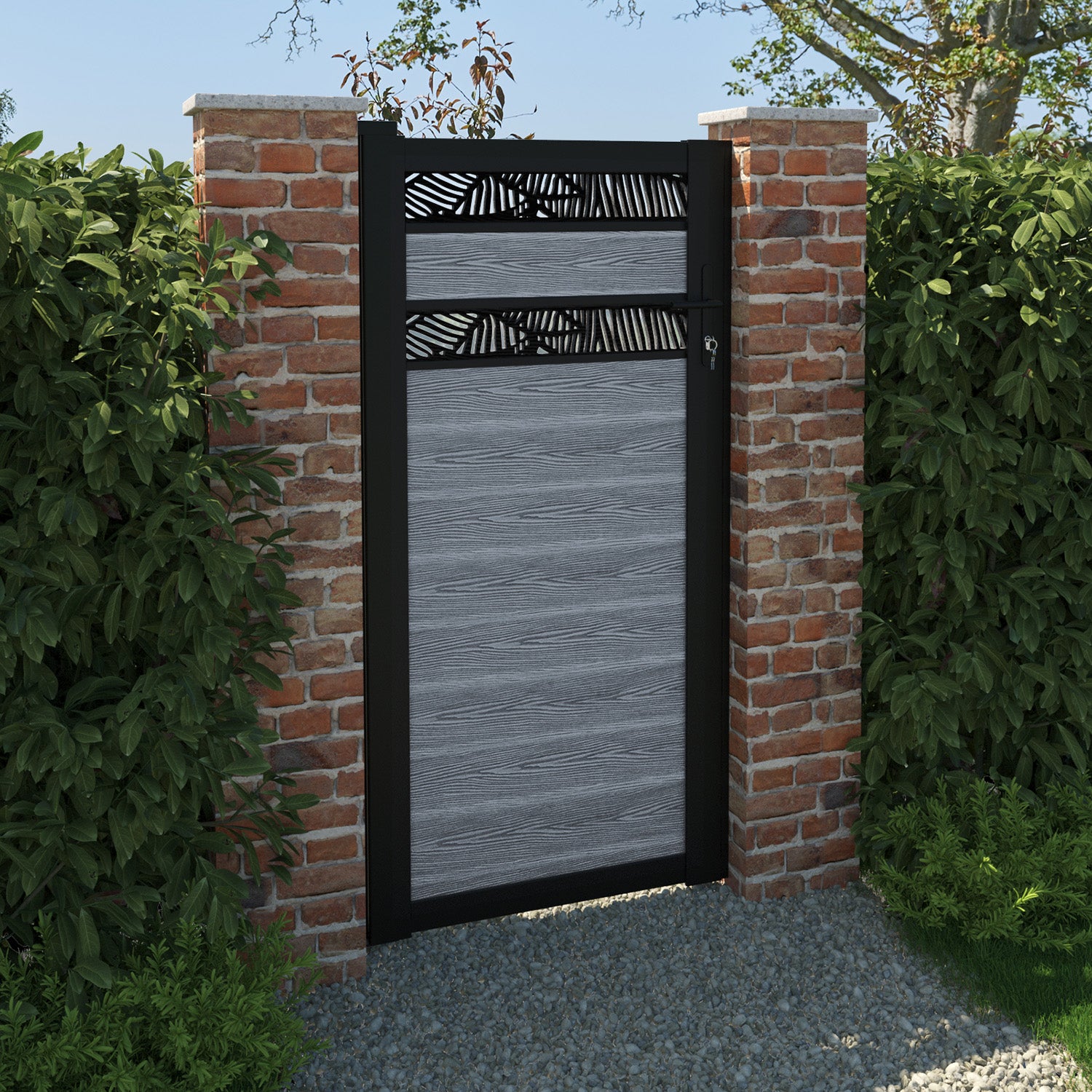 Classic Feather Split Screen Pedestrian Gate - Anthracite Finish | Durable & Stylish Entryway Solution for Homes, Gardens & Commercial Properties