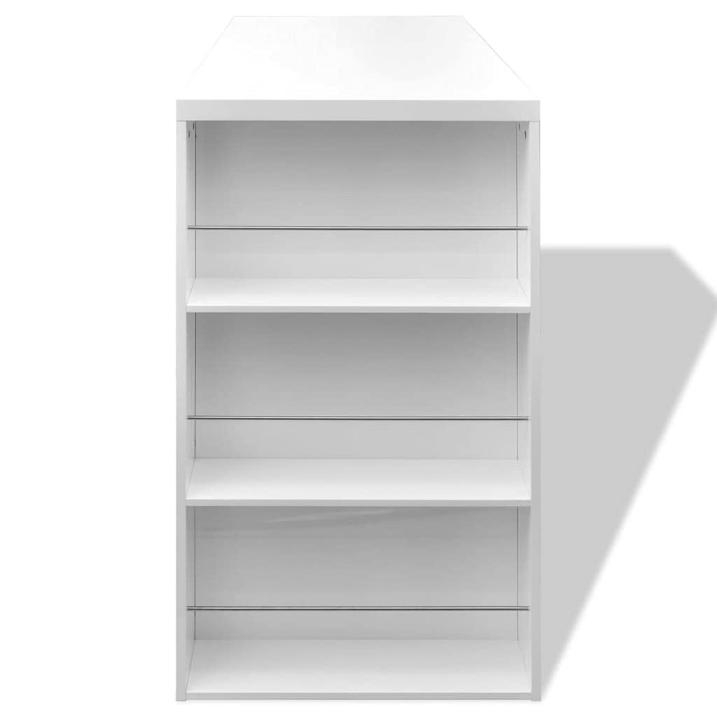 Modern White High Gloss MDF Desk & Dining Table with Wine Rack - Fast Shipping | Perfect for Home Office, Kitchen & Bar Areas