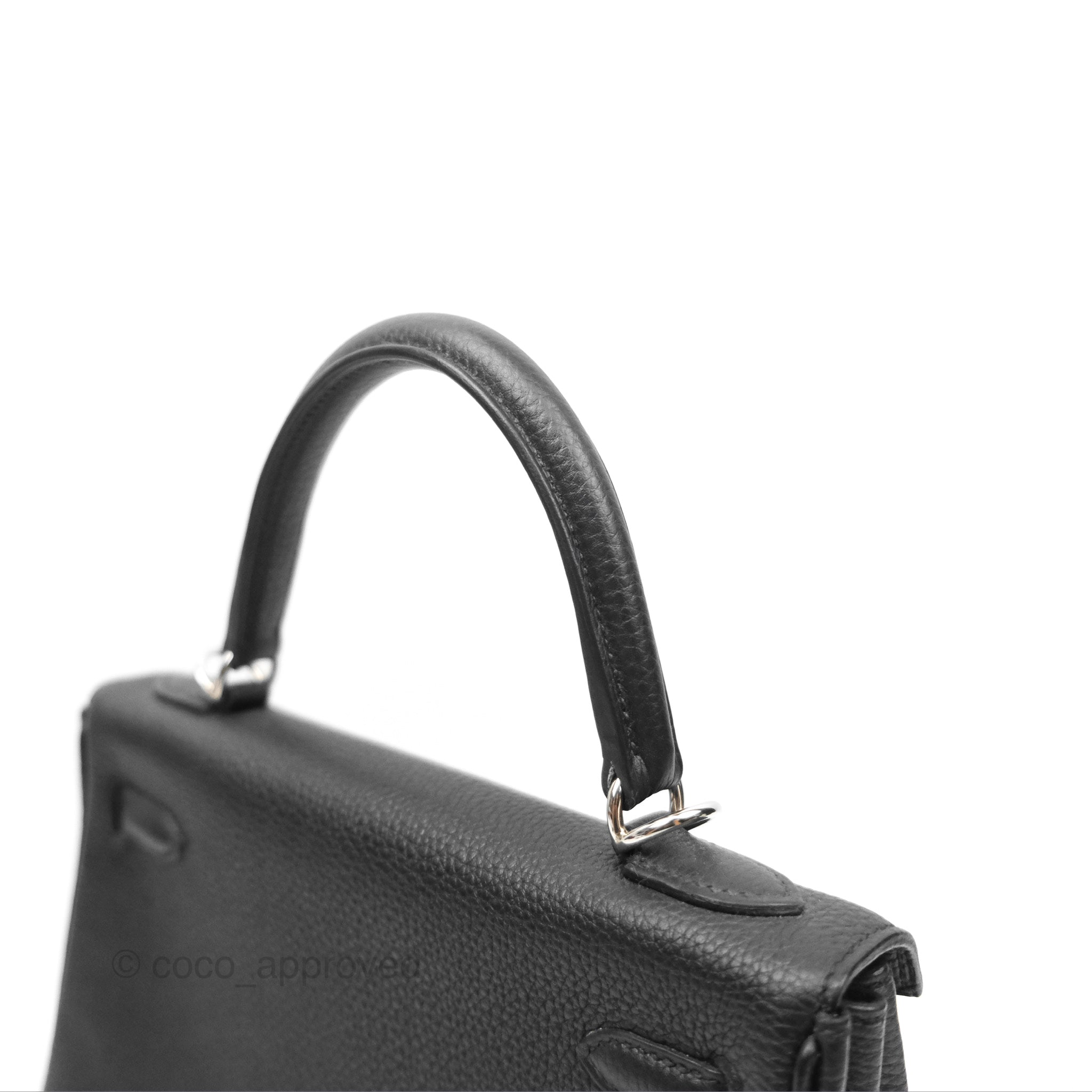 Authentic Hermès Retourne Kelly 25 Handbag - Black Togo Leather with Palladium Hardware | Luxury Designer Bag for Women | Perfect for Work, Evening Events & Special Occasions