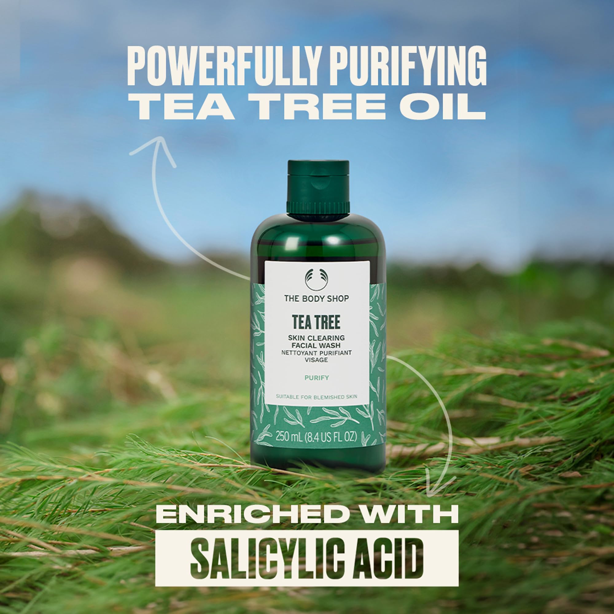 The Body Shop Tea Tree Skin Clearing Facial Wash – Purifying Vegan Face Wash for Oily, Blemished & Acne-Prone Skin – 8.4 oz – Deep Cleansing & Oil Control for Daily Skincare Routine