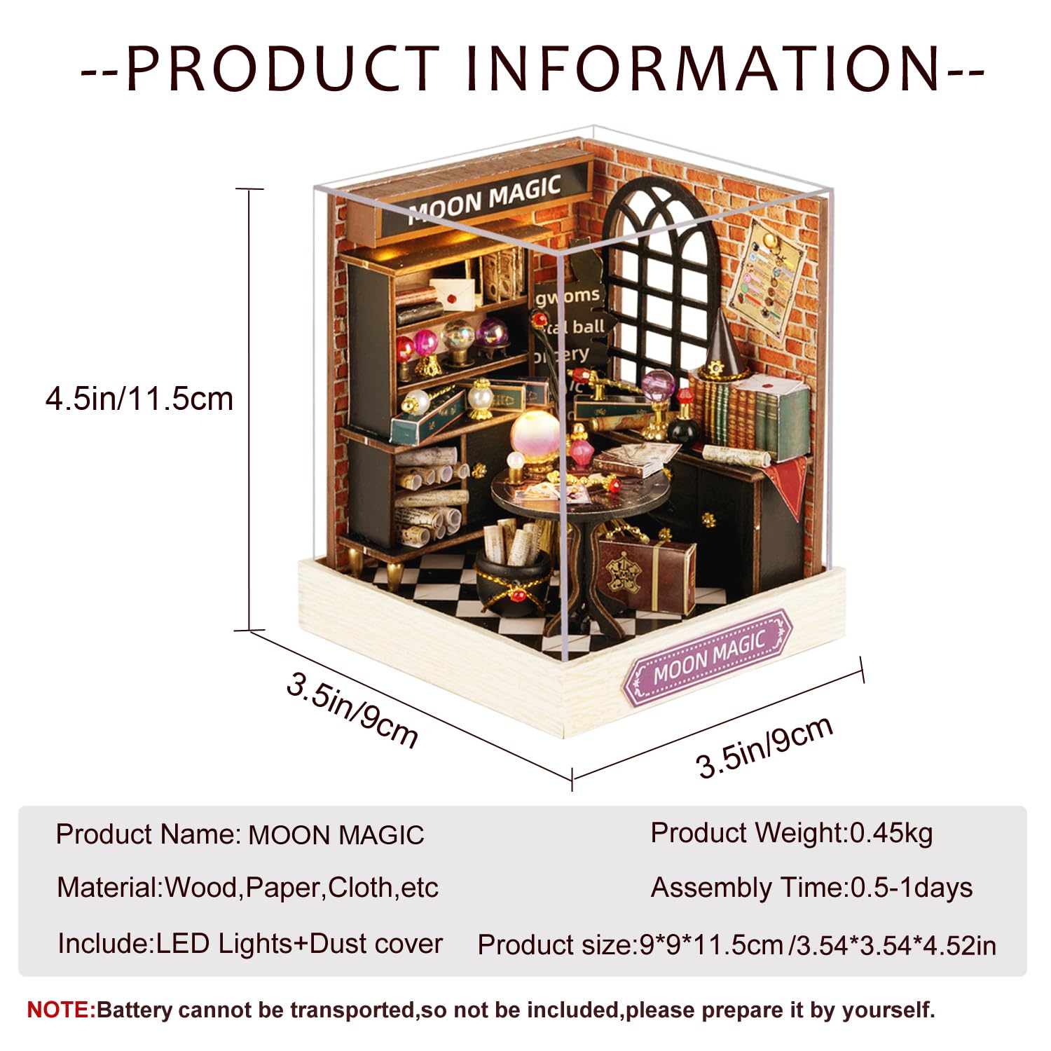 Miniature Dollhouse Kit - DIY Small House Model with Dustproof Cover, CUTEROOM Tiny House Craft Set, Creative Birthday Gift for Kids & Adults - Perfect for Home Decor, Collectibles & Educational Play
