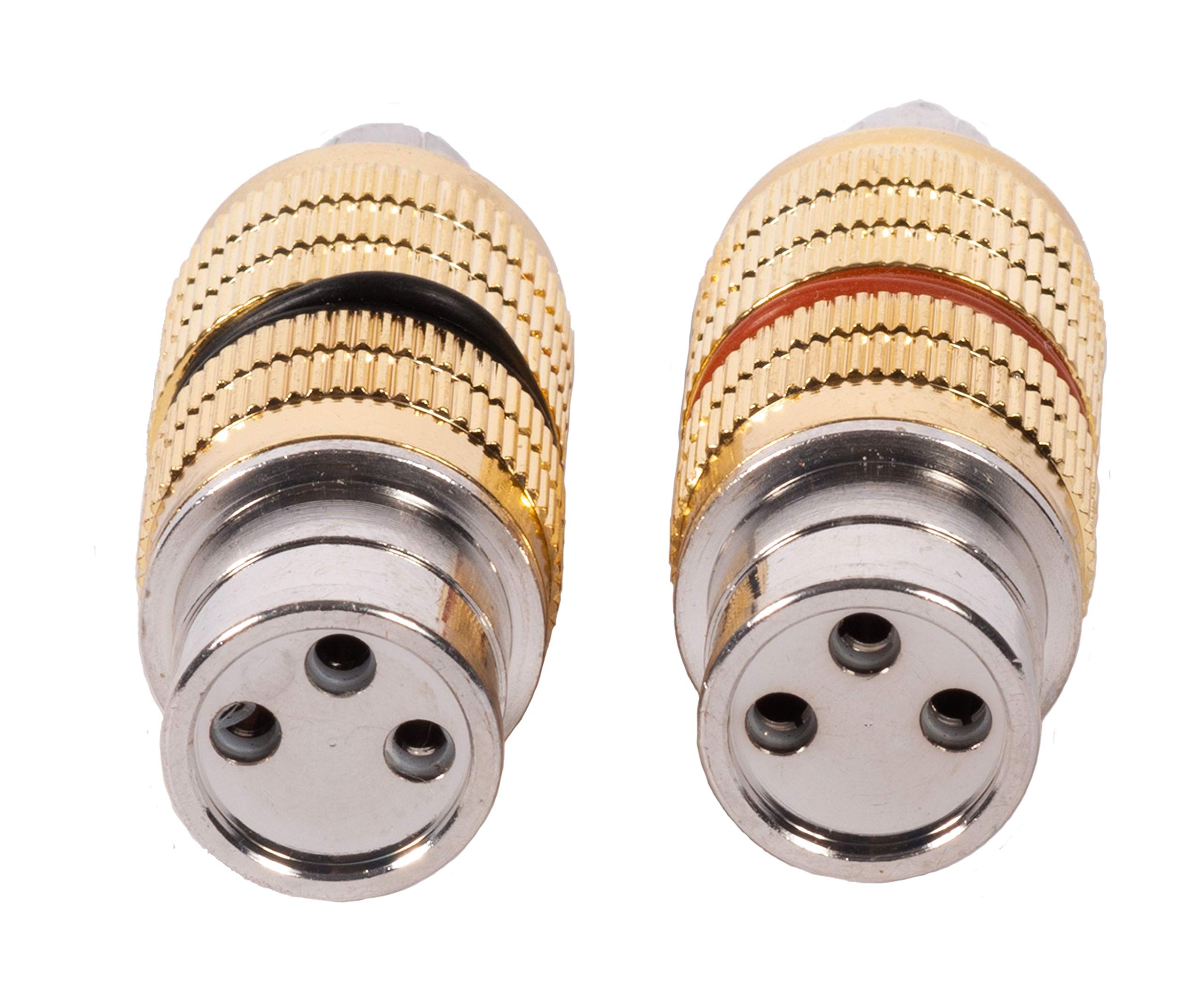 High-Quality Clear Female XLR to Male RCA Adapter Cables (CGA FXLR-MRCA) - 2 Pack (1 Pair) for Professional Audio, DJ Equipment, and Home Theater Systems