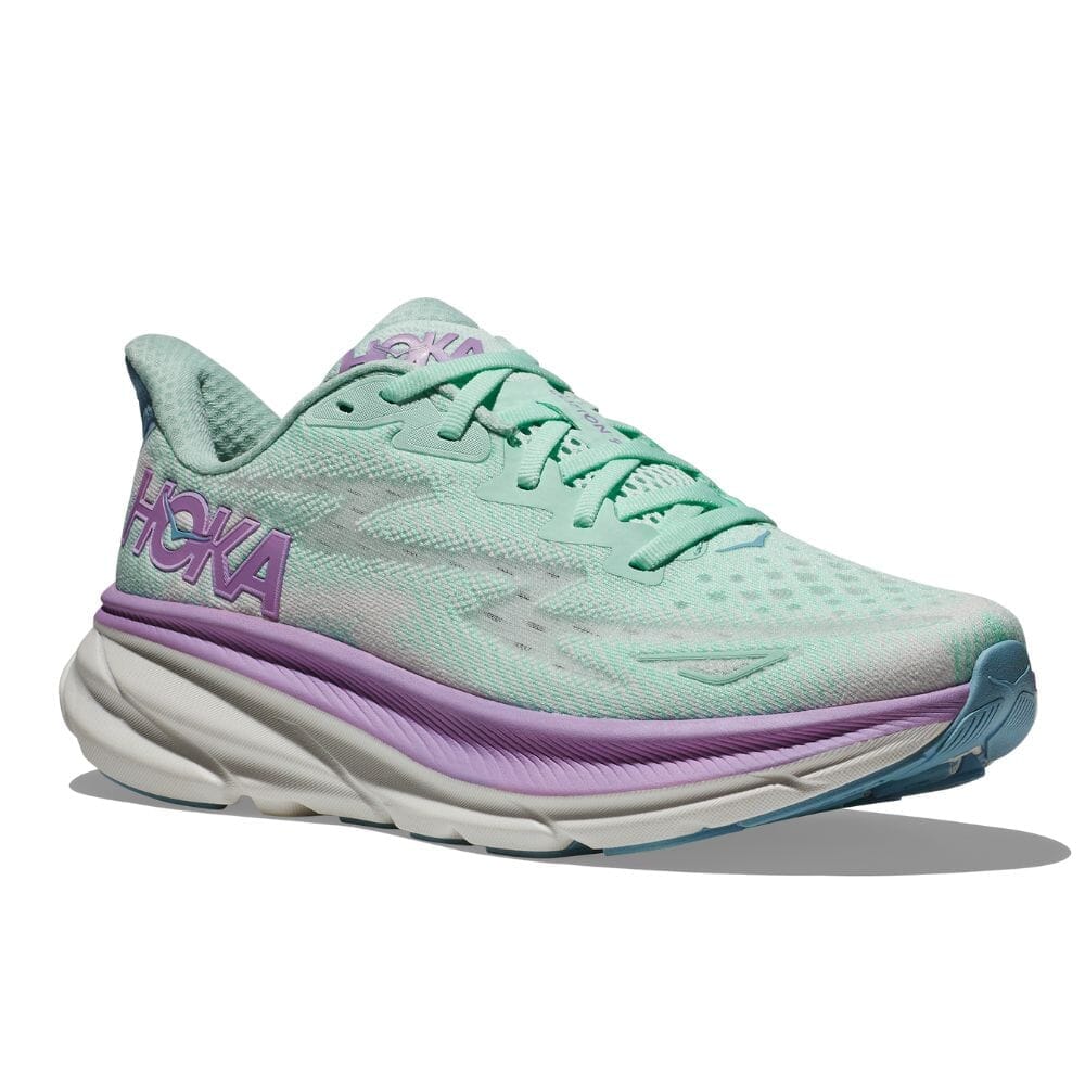 Hoka Women's Clifton 9 Wide Running Shoes - Lightweight Cushioned Sneakers for Road Running, Jogging & Walking - Comfortable Athletic Shoes for Women with Arch Support