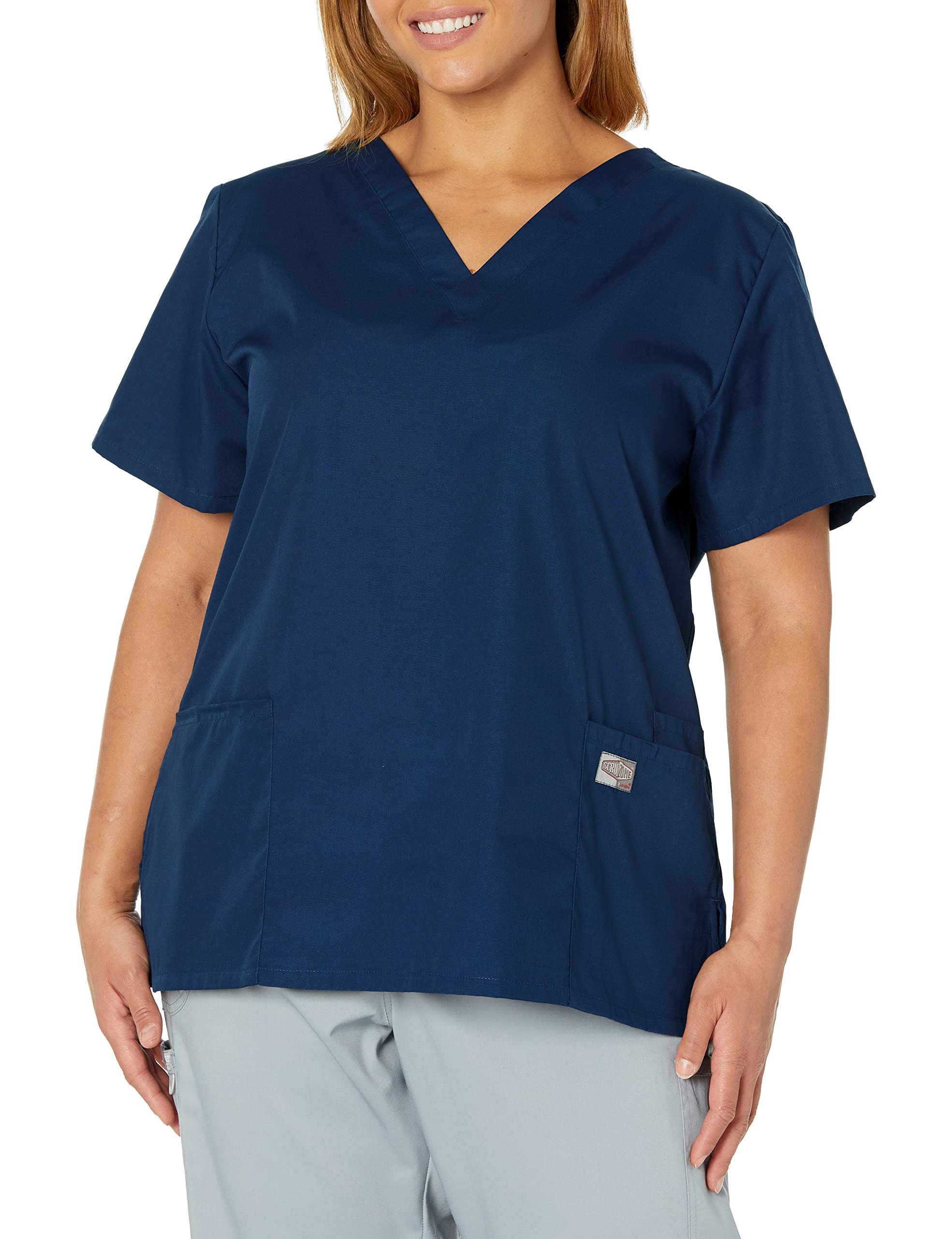 Landau Scrub Zone Relaxed Fit 2-Pocket V-Neck Scrub Top for Women 70221 - Comfortable Medical Uniform for Nurses & Healthcare Professionals