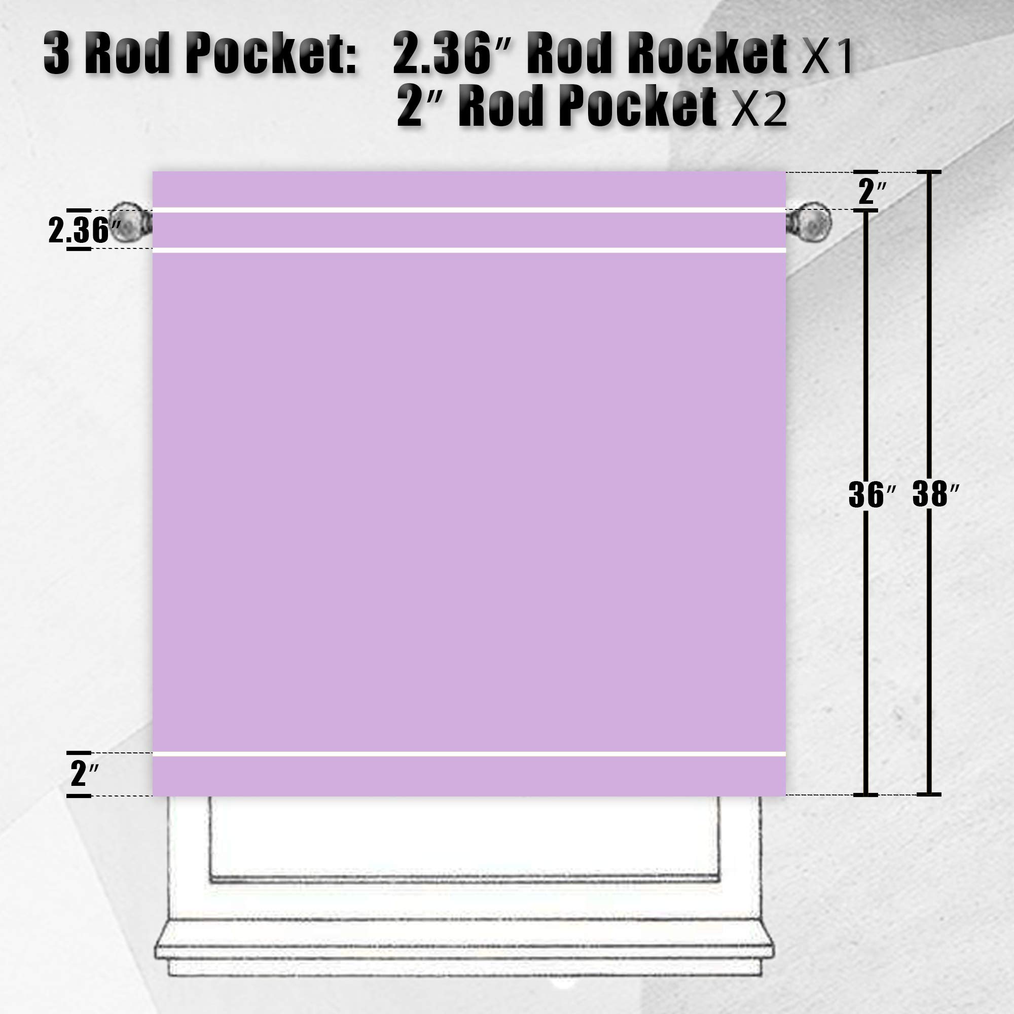Dualife 36 Inch Purple Sheer Kitchen Curtains - Semi-Sheer Tier Cafe Curtains with Linen Look for Privacy, Bathroom, Basement & Small Windows (34x36 Inches, Lilac) - Perfect for Kitchen Decor, Bathroom Windows & Cozy Home Styling