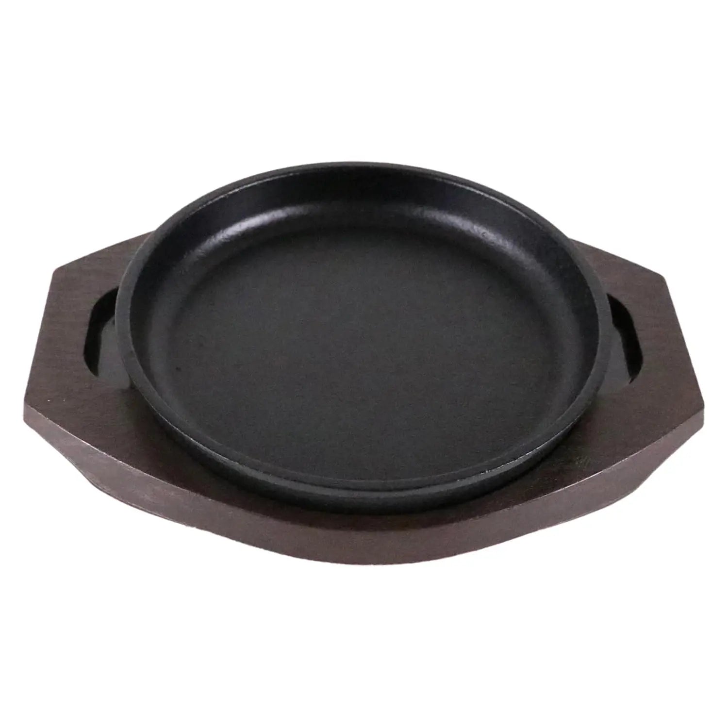 Premium Chubu Cast Iron Round Sizzler Platter - 12 Inch Rustproof Grill Plate for Steak, Fajitas & Hot Dishes - Perfect for Outdoor BBQ, Camping & Restaurant Serving