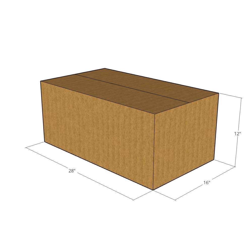 28x16x12 Inch 175 LBS ECT 32 Corrugated Shipping Boxes - Heavy Duty Moving, Storage & Packing Supplies for Home, Office & Ecommerce