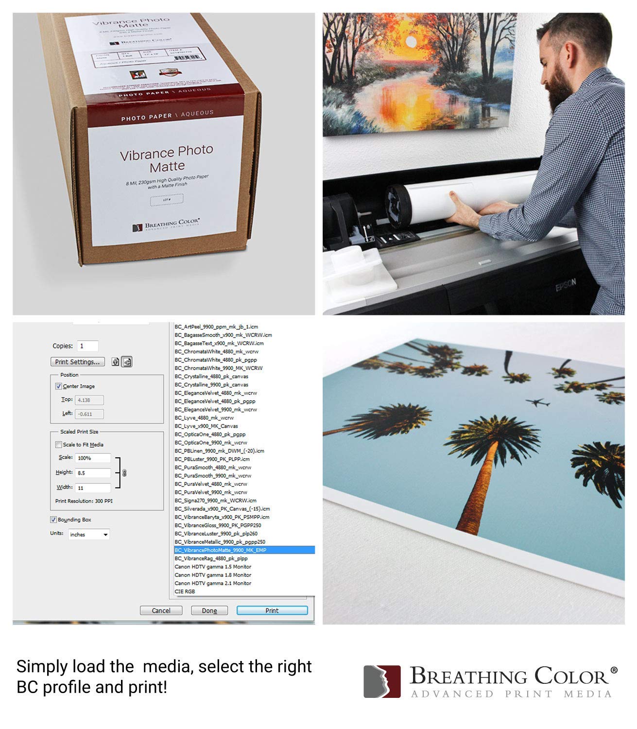 Vibrance Matte Photo Printer Paper - 12 mil 230 gsm Premium Matte Photo Paper Sheets (5x7 inches, 100 Sheets) - Compatible with Epson, Canon, HP & All Inkjet Printers - Perfect for Professional Photography, Scrapbooking & Home Decor