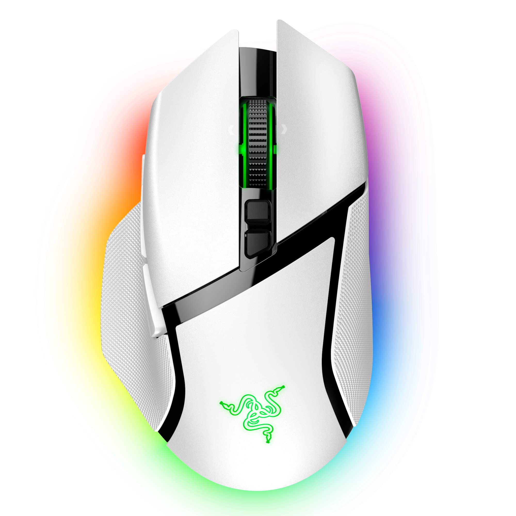 Razer Basilisk V3 Pro Wireless Gaming Mouse - 11 Programmable Buttons, Gen-3 Optical Switches, HyperScroll Tilt Wheel, Chroma RGB, Focus Pro 30K Sensor - White - Perfect for FPS, MMO Gaming & Professional Work